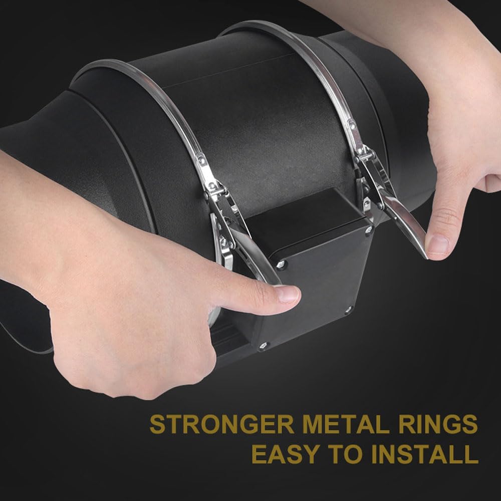 JOSBY 8 Inch Quiet Inline Duct Fan, Household Kitchen Fume Ventilation Fan, Ventilation Exhaust Fan, 29-33dB Noise, for Heating Cooling Booster, Grow Tents, Hydroponics, Exhaust Blower