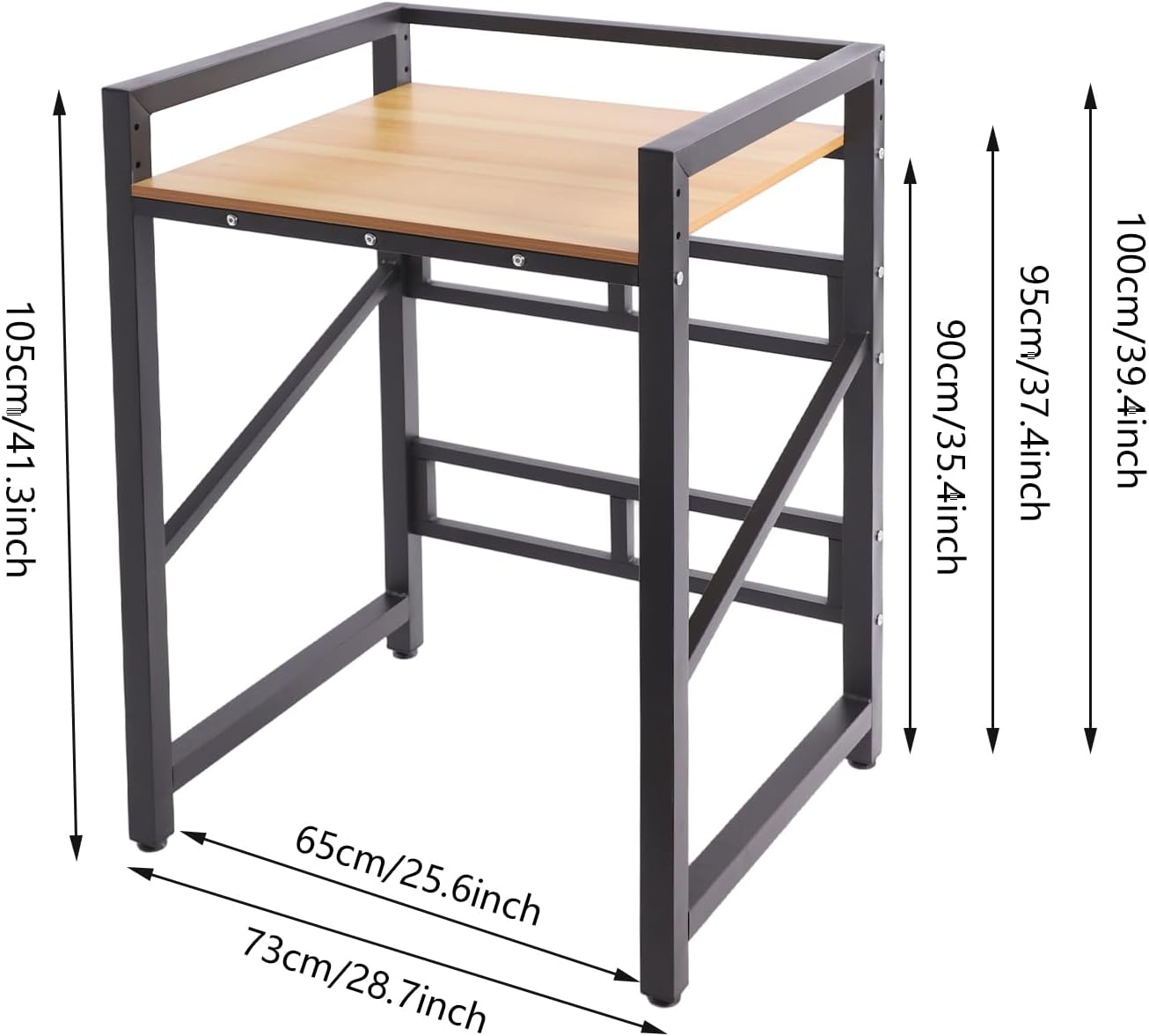 Washer Dryer Stacking Rack Stand, Height Adjustable Heavy Duty Washing Machine Shelf with Top Guardrail and Feet, 661.39 lbs Capacity, Washer & Dryer Storage Shelf for Bathrooms, Laundry Rooms