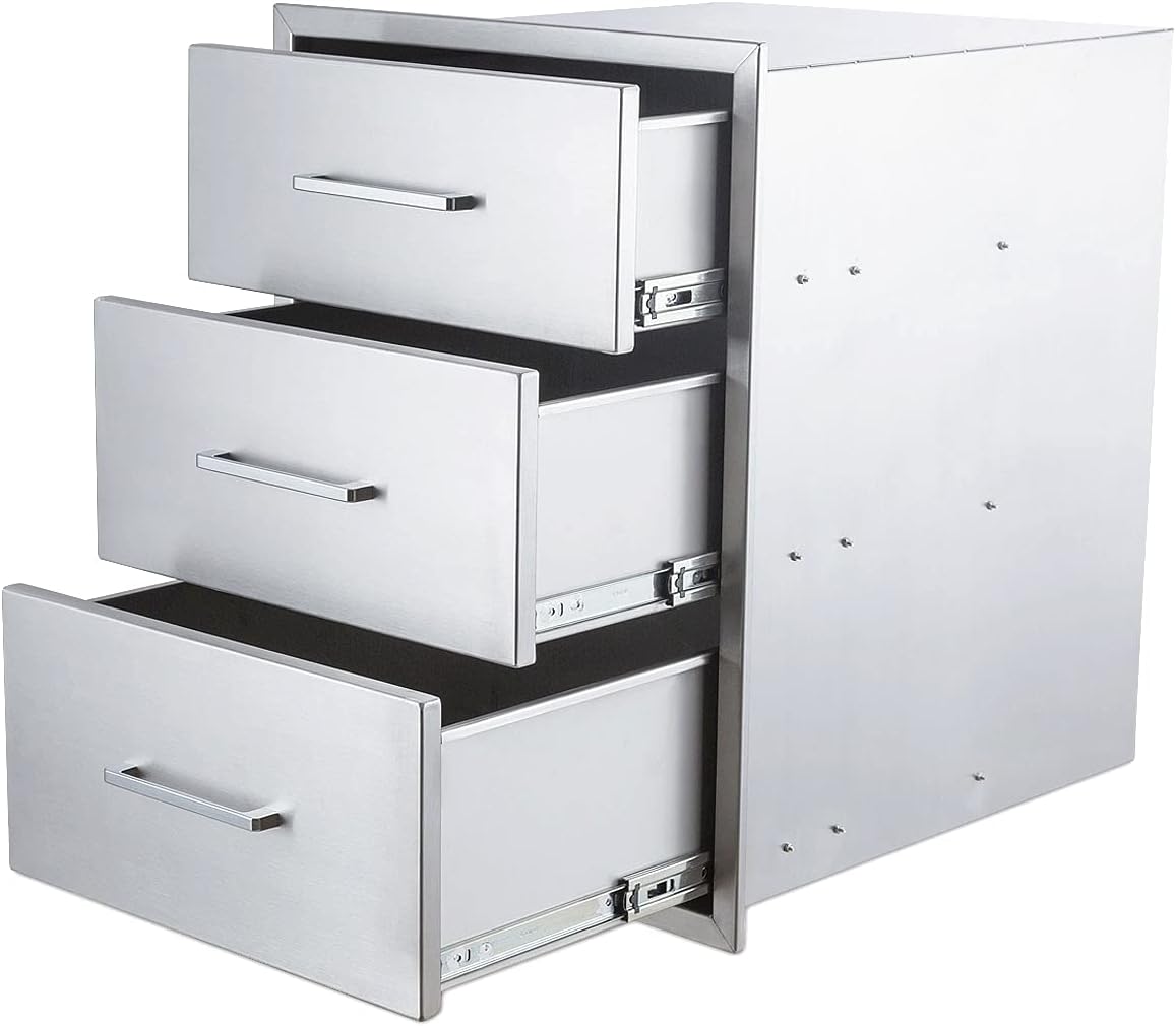 TIANAI Outdoor Kitchen Drawers Stainless Steel Triple Drawer - 18