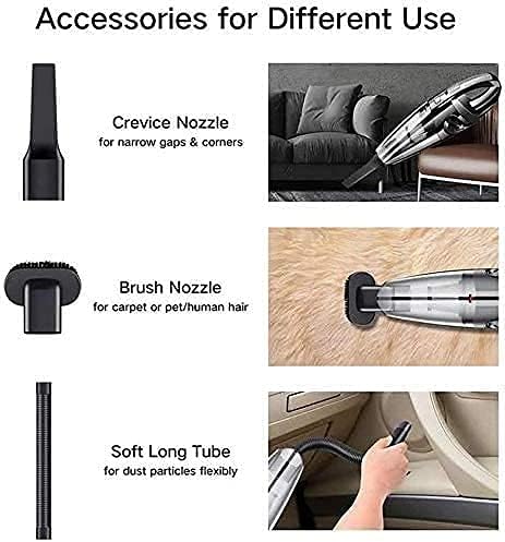 Handheld Car Vacuum Cleaner Cordless with 120W High r 32KPA Charging Portable Auto Vacuum Strong Aluminum Fan Filter Wet/Dry Use for Car Home Pet Hair Office Cleaning