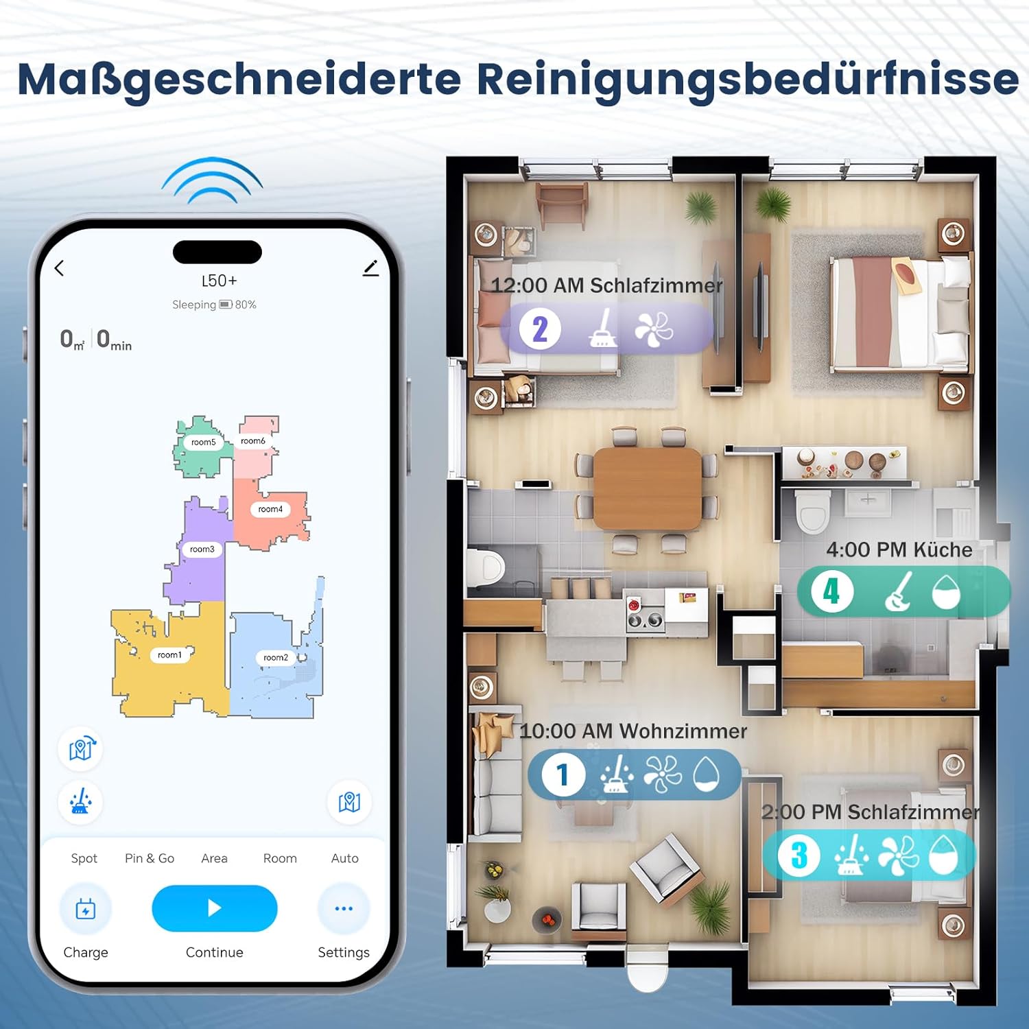 AIRROBO Robot Vacuum and Mop Combo, 75-Day Self-Emptying, 6000PA Suction, Tangle-Free Brush, Carpet Avoidance, LiDAR Navigation,Multi-Floor Mapping, Smart APP Control, Gray