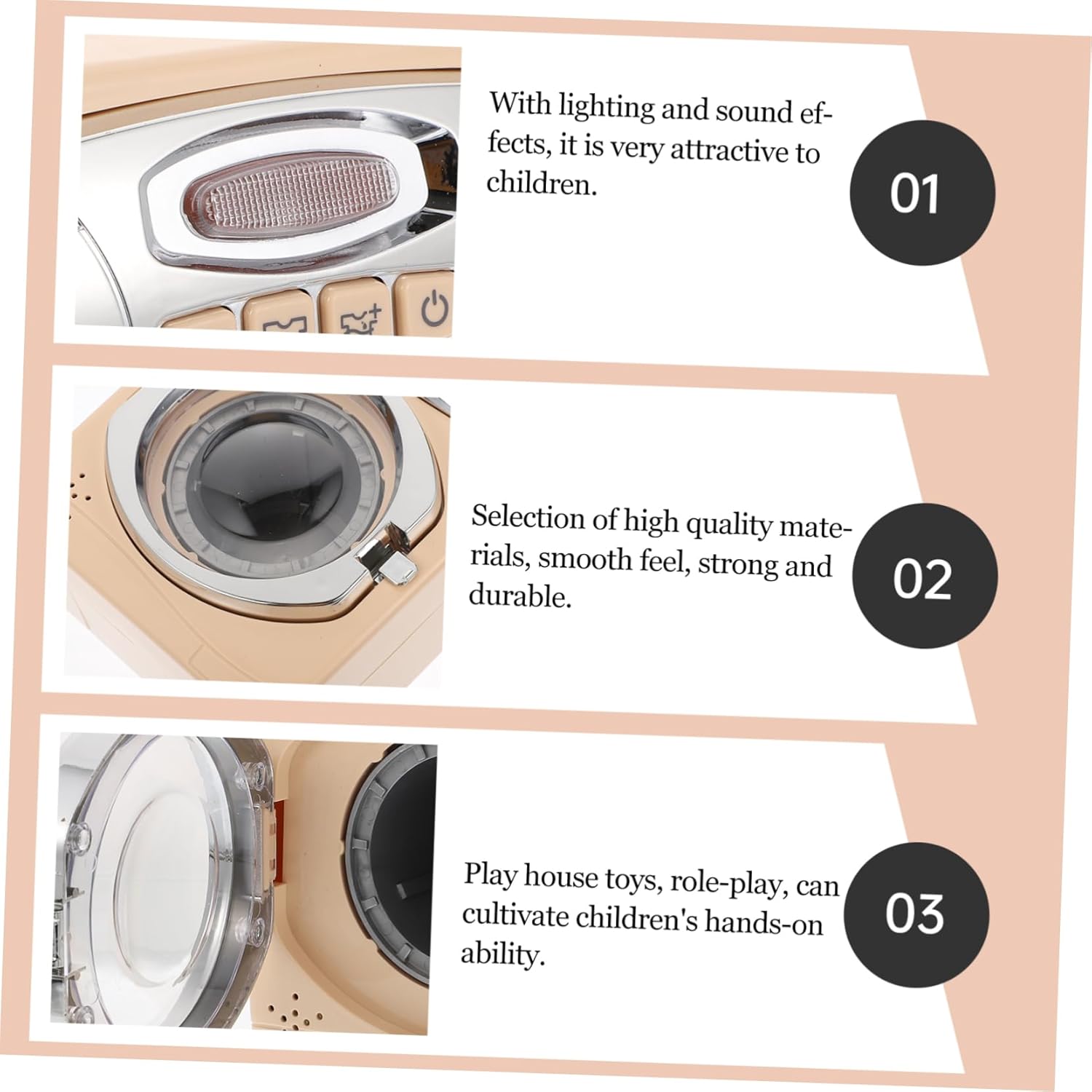 Adorable Mini Washer Machine Portable Laundry Toy for Boys and Girls Plastic Material