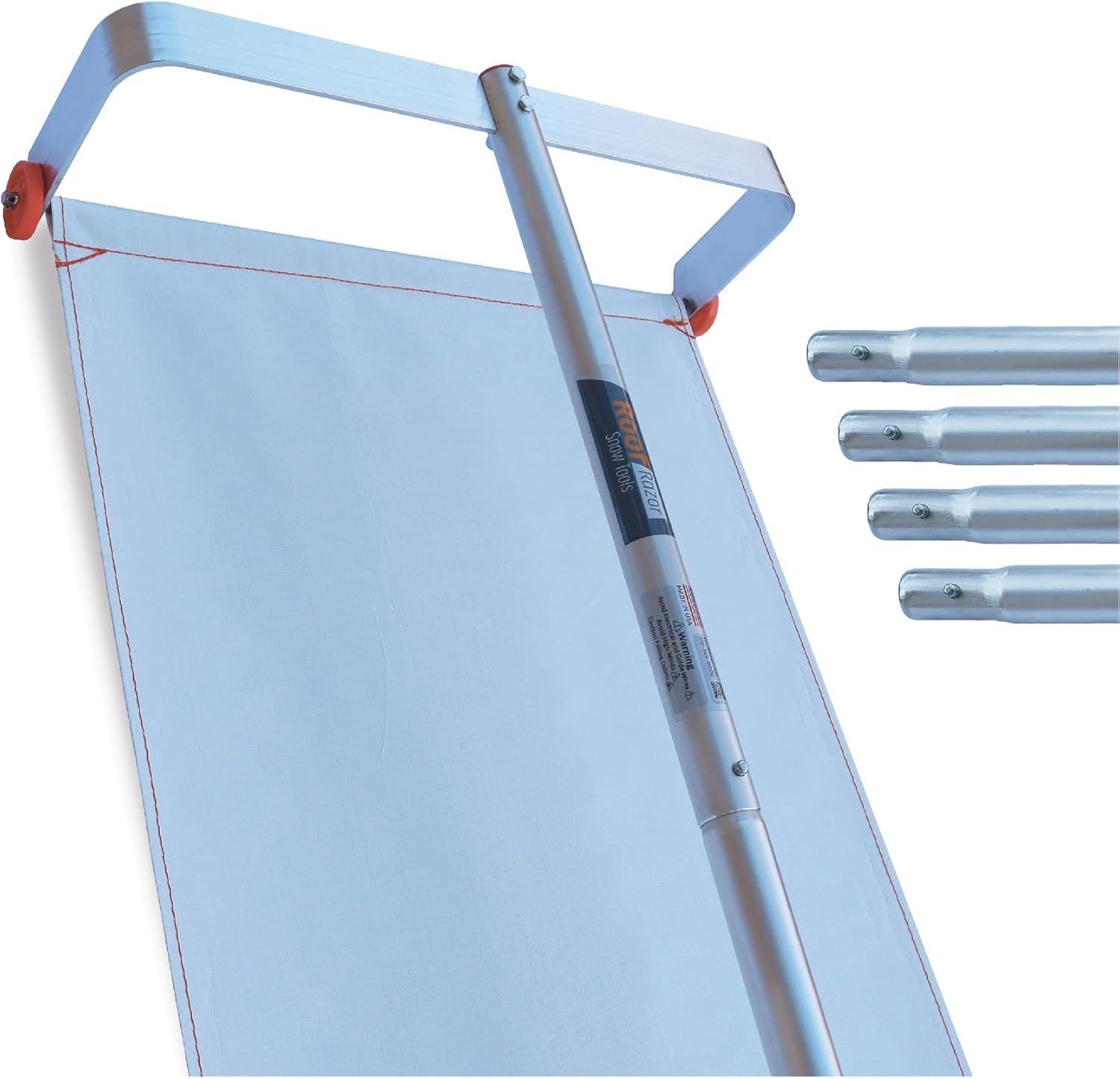 ROOF-RAZOR Roof Rake for Snow Removal | Safe-FAST-Easy Rooftop Tool | 25ft Handle | Wide 24in Cutting Head | Rugged Anti-Rip Snow Slide | MinnSNOWta Snow Rakes for House