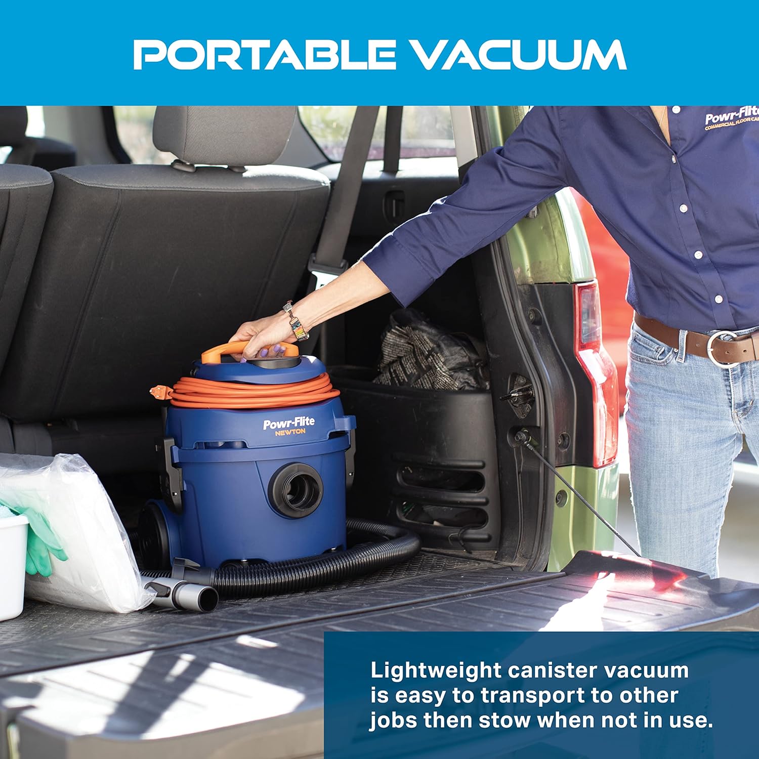 Powr-Flite Newton Compact Vacuum Cleaner Canister with HEPA Filtration, Portable Vacuum for Hardwood Floors and Rugs, PV610-Q10-U