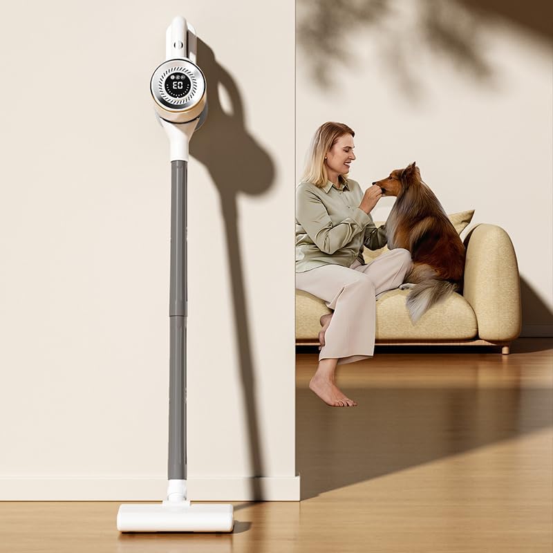 Cordless Stick Vacuum Cleaner, White and Gray, Lightweight Design