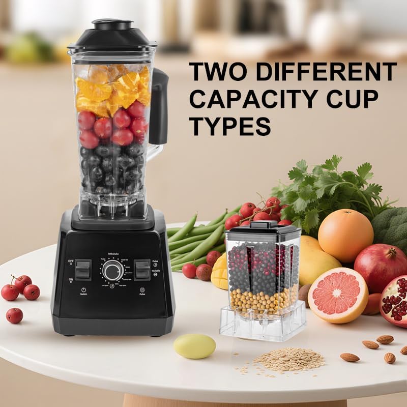 Professional Blender, 2400W High Speed Countertop Blender with two 68oz / 2L BPA-Free Jars, 25000 RPM Powerful Smoothie Blender for Ice Crushing, Frozen Fruit & Kitchen Use