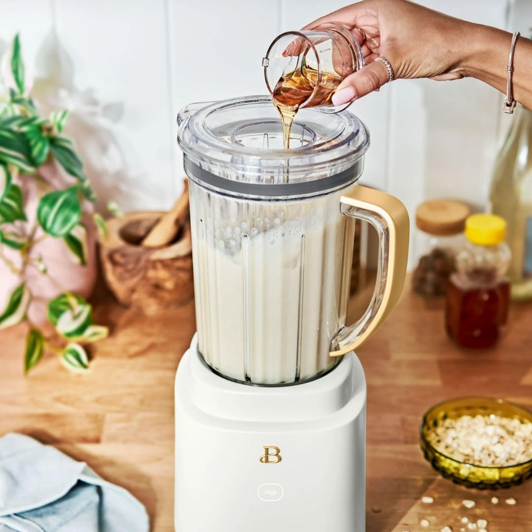 PowerExact High-Performance Blender System with Touch Controls, Multiple Speed Settings, Sleek Design, Ideal for Smoothies, Shakes, and Hot Soups - White Icing