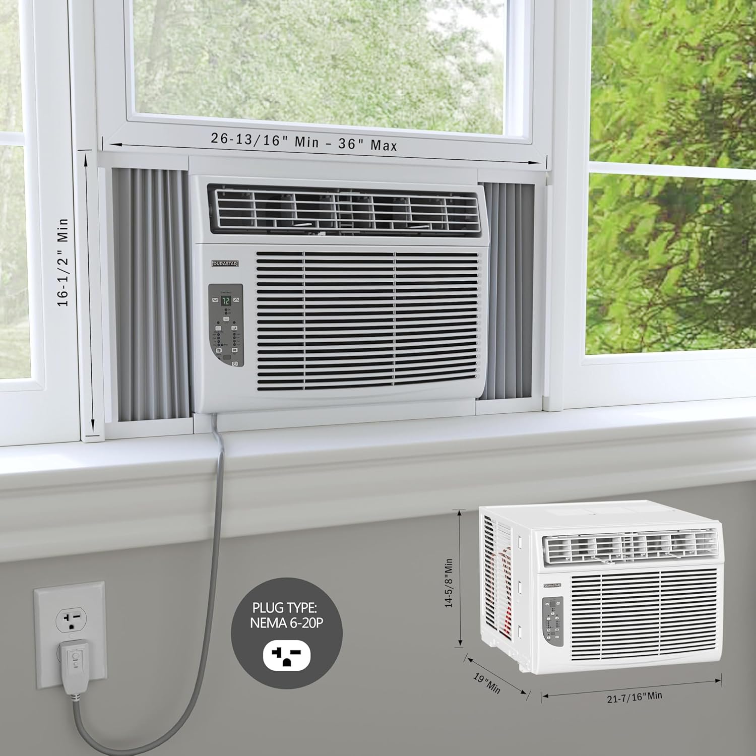 DRWHC122XNA1 12,000 BTU 230V Window Air Conditioner with 11000 BTU Supplemental Heating and Remote Control - White