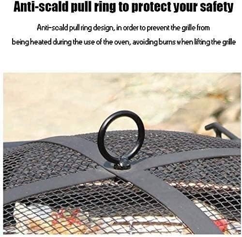 Fire Pits Outdoor Wood Burning Fire Pits Outdoor Metal Firepit Round Table Backyard Patio Garden Stove Wood Burning Fire Pit with Spark Screen with Cover BBQ Cooking for Outside Ca