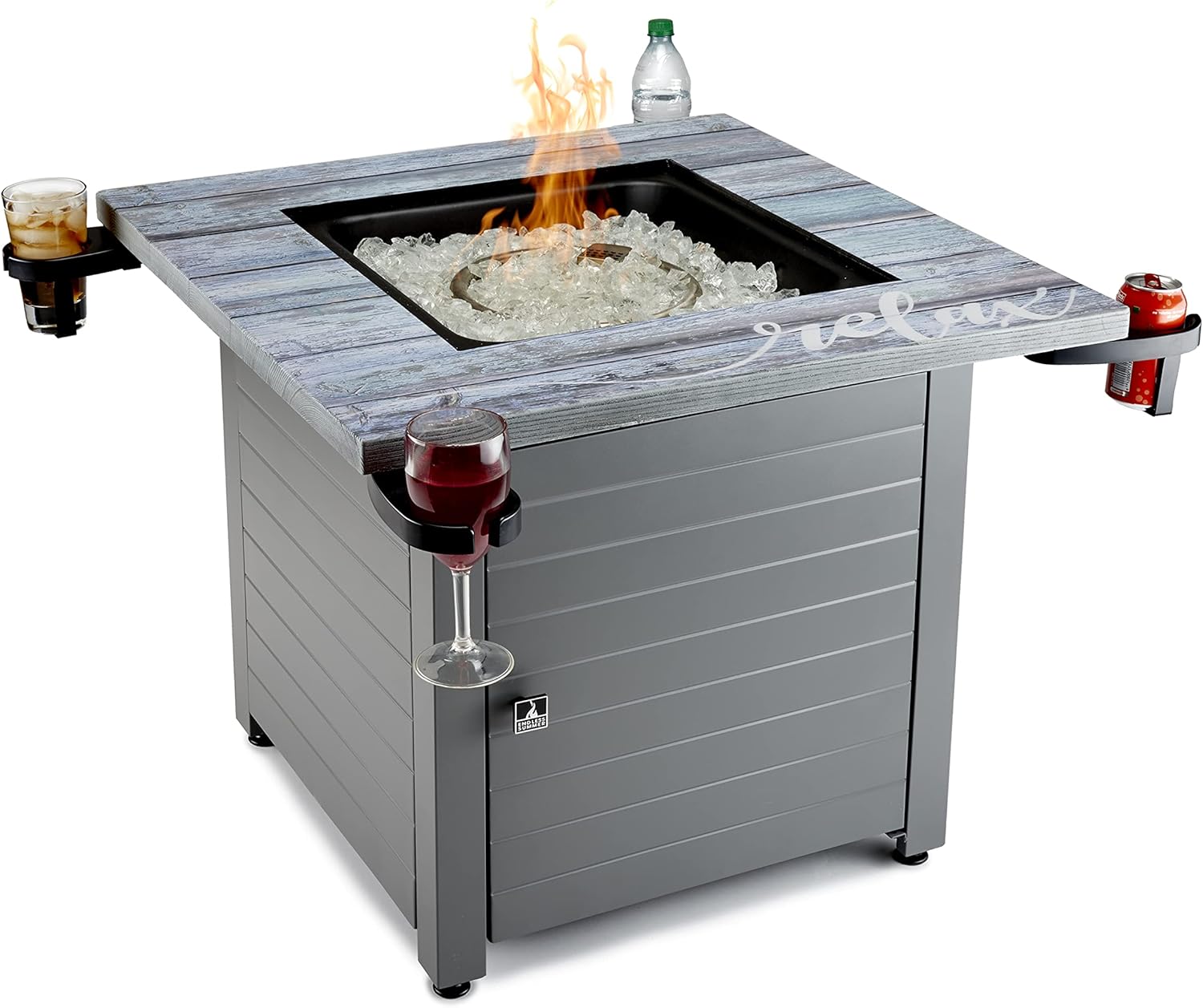 Relax Gray 30” Square Gas Fire Table