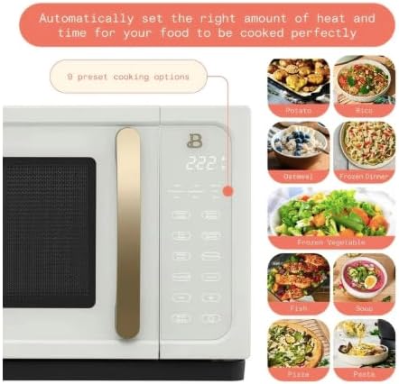 Beautiful 1.1 Cu Ft Sensor Microwave Oven, 1000W, 15 Presets, Touch Display (Beautiful White)