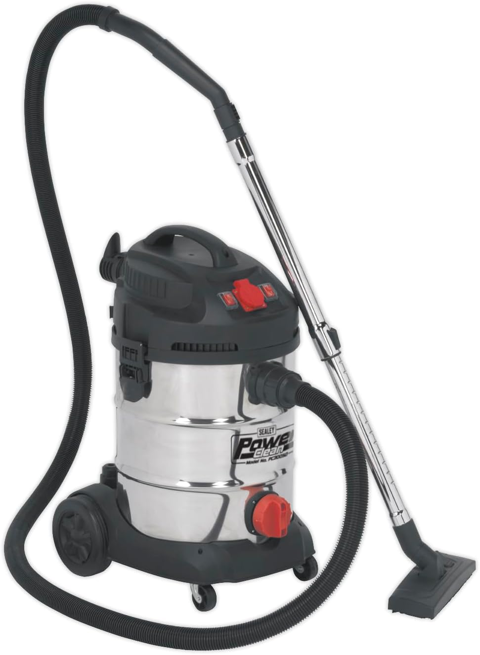 Sealey PC300SDAUTO 30 Litre 1400 W 230 V Stainless Drum Auto Start Industrial Vacuum Cleaner