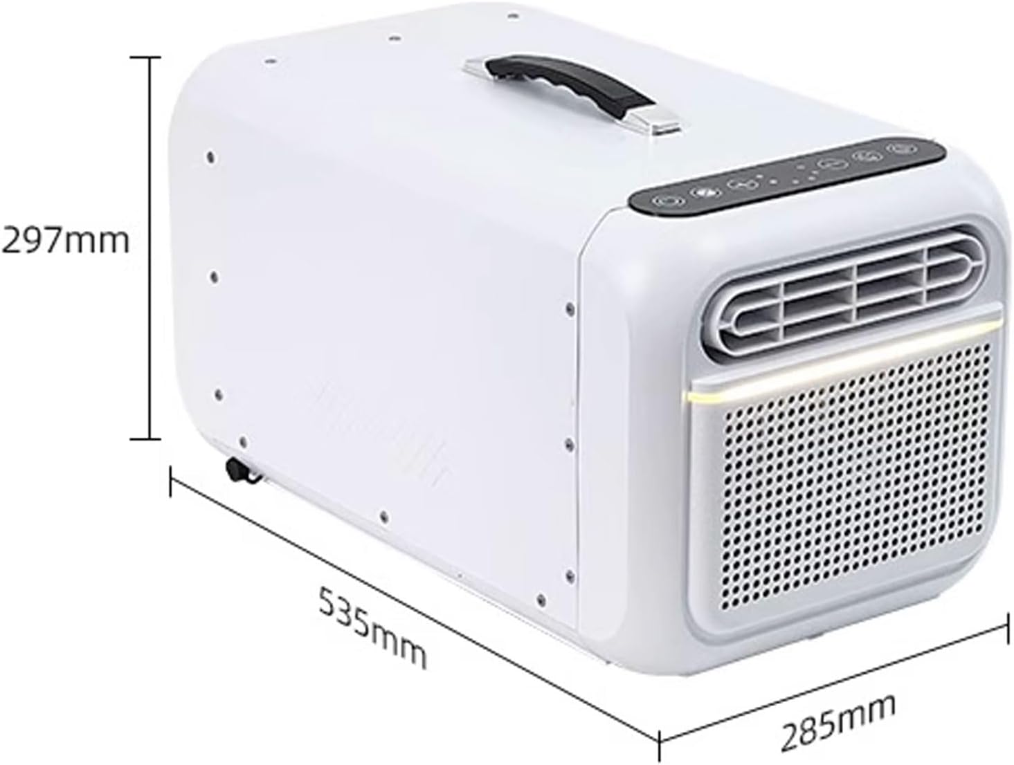 Small Room Air Conditioner Portable Air Conditioners Drain-Free Function with Remote Control and Touch Panel No Installation Required Suitable for Office Camping(Black)