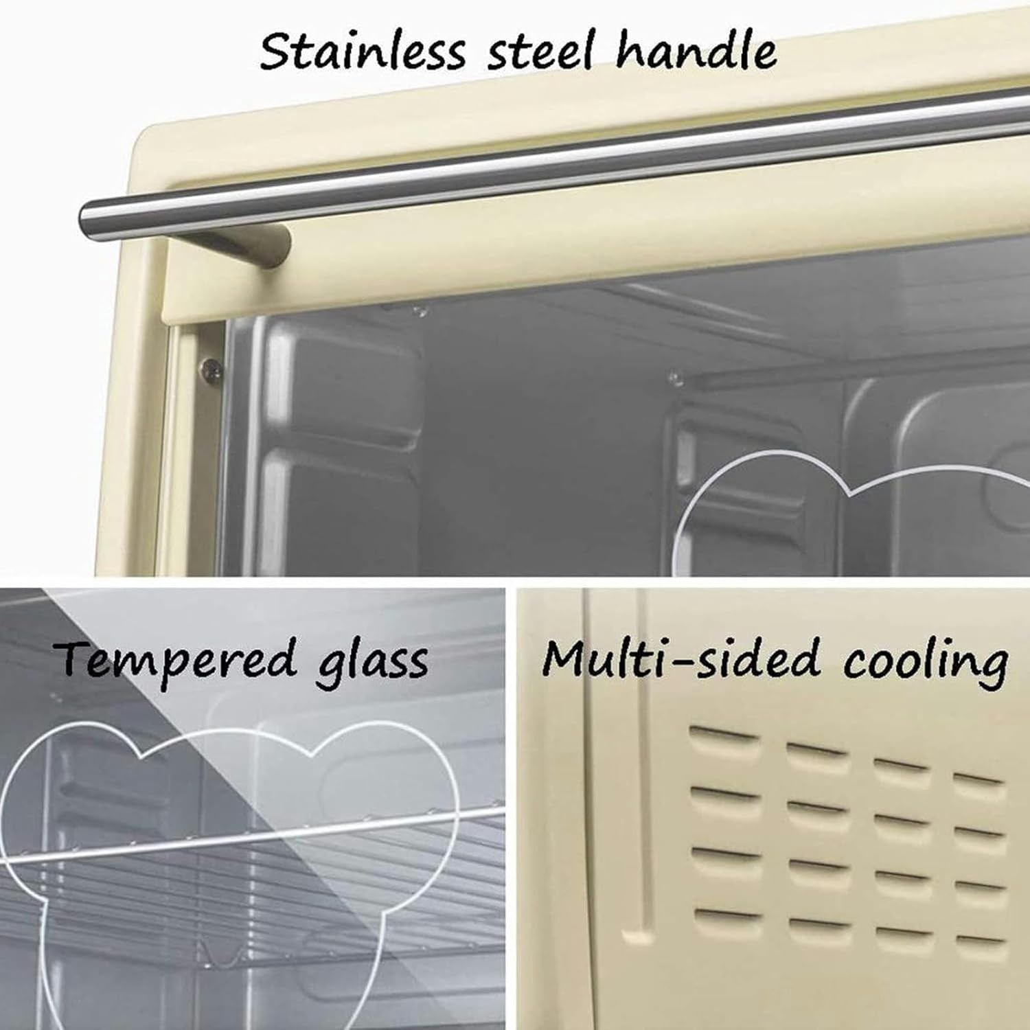 AMNOOL Multifunctional Automatic Electric Oven， Household 30L Large Capacity Intelligent Baking Retro Countertop Electric Oven Electric Microwave Oaven Useful-1*