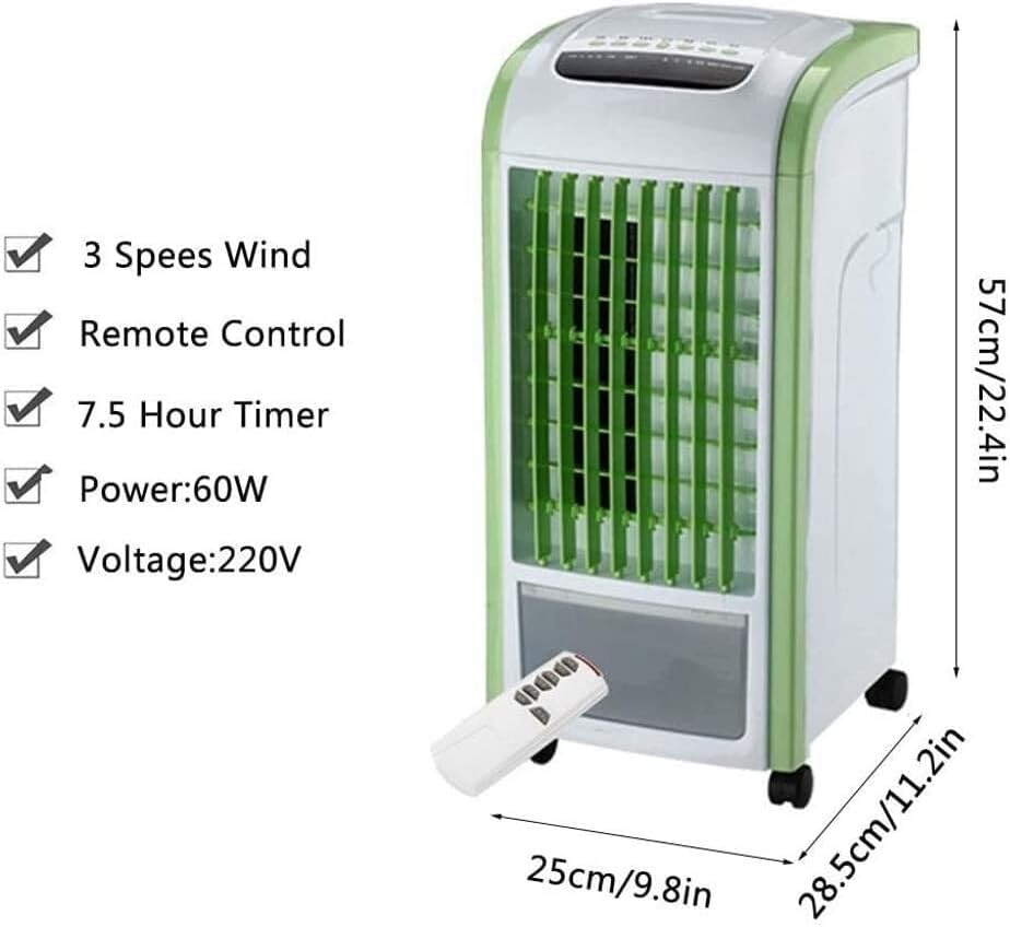 3-in-1 Portable Air Cooler, Evaporative Air Conditioner, Humidifier & Air Purifier with Remote Control, 4L Water Tank for Home Office, Quiet & Efficient