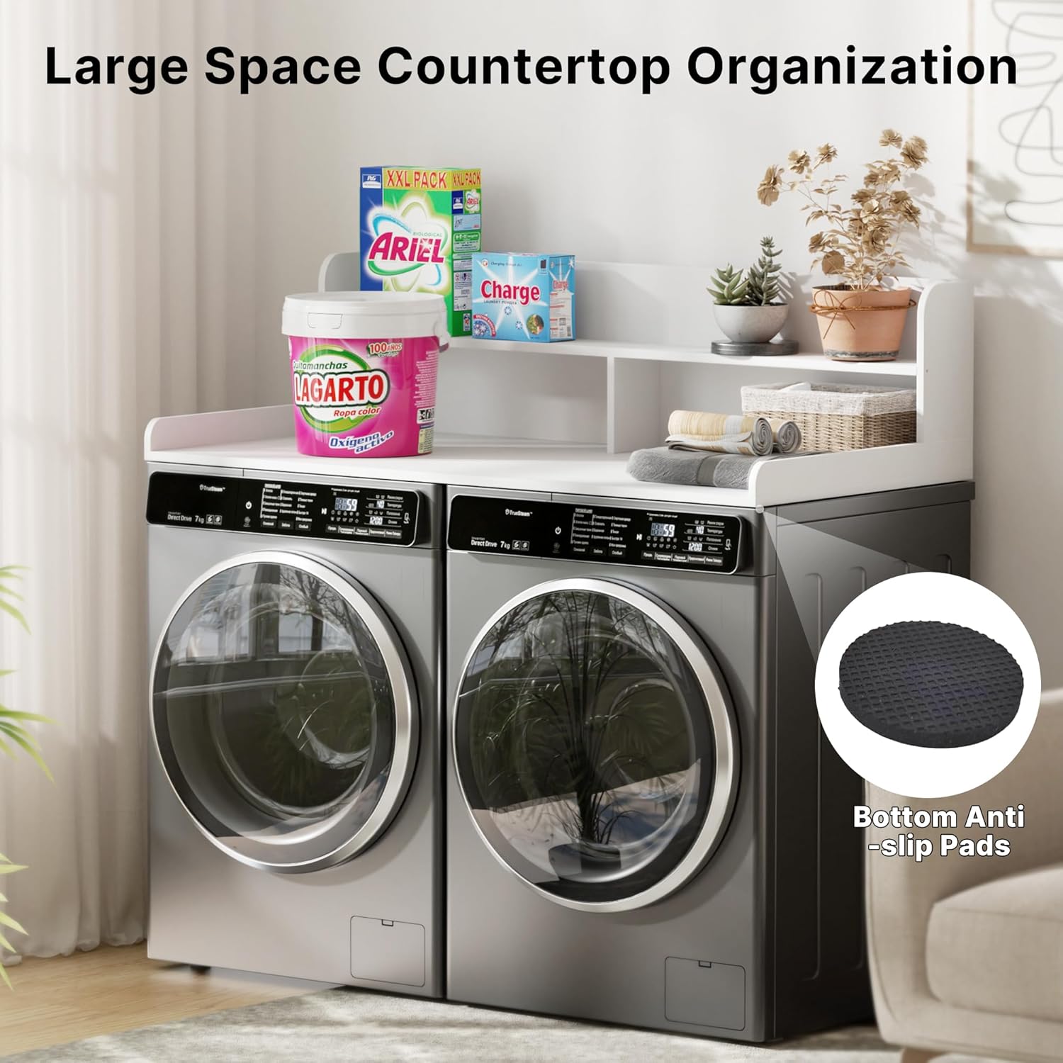 Washer Dryer Countertop with Non-Slip Pads, 2.75