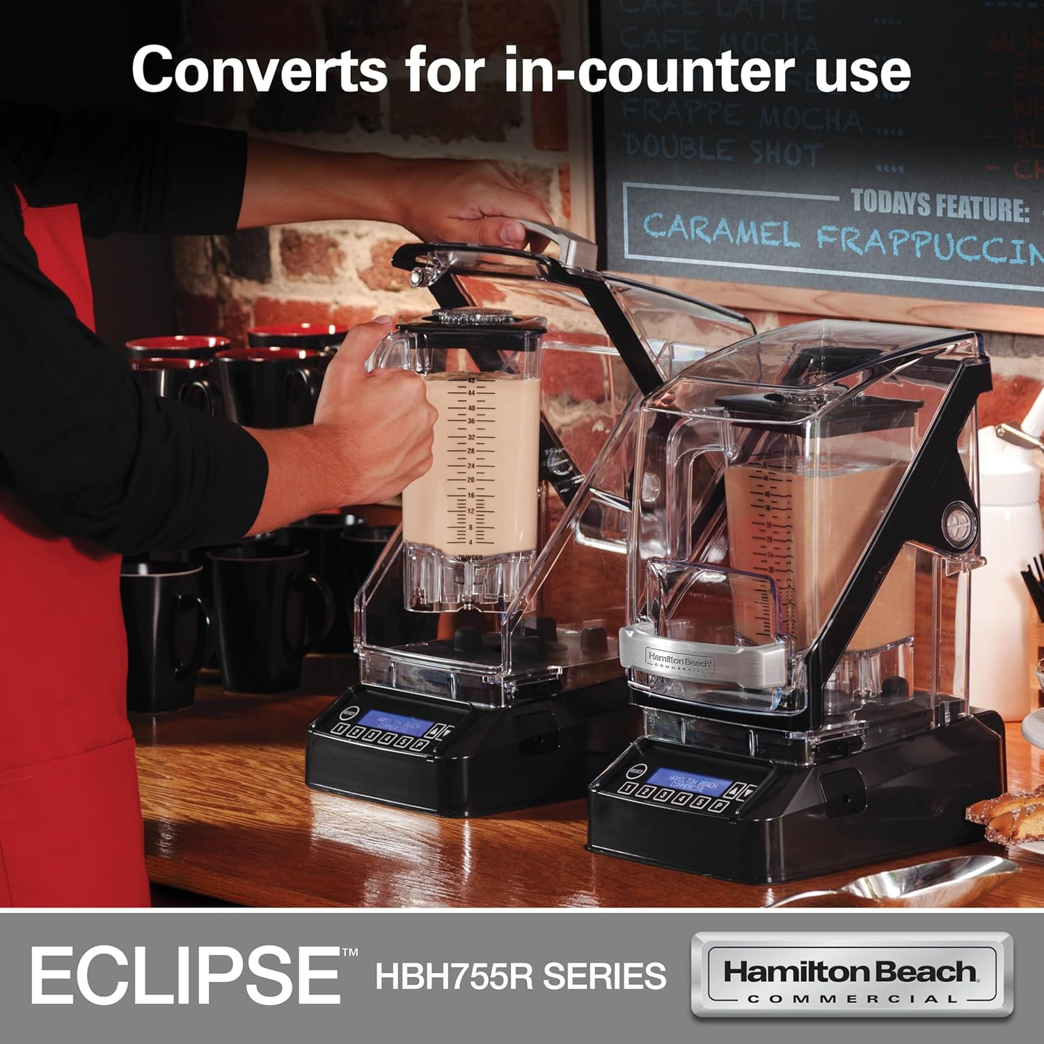 Hamilton Beach Commercial Eclipse High-Performance Blender, 64 Ounce / 2 Liter Capacity, 3 HP Motor, QuietBlend Technology Dramatically Reduces Noise Levels, NSF Certified, HBH755R