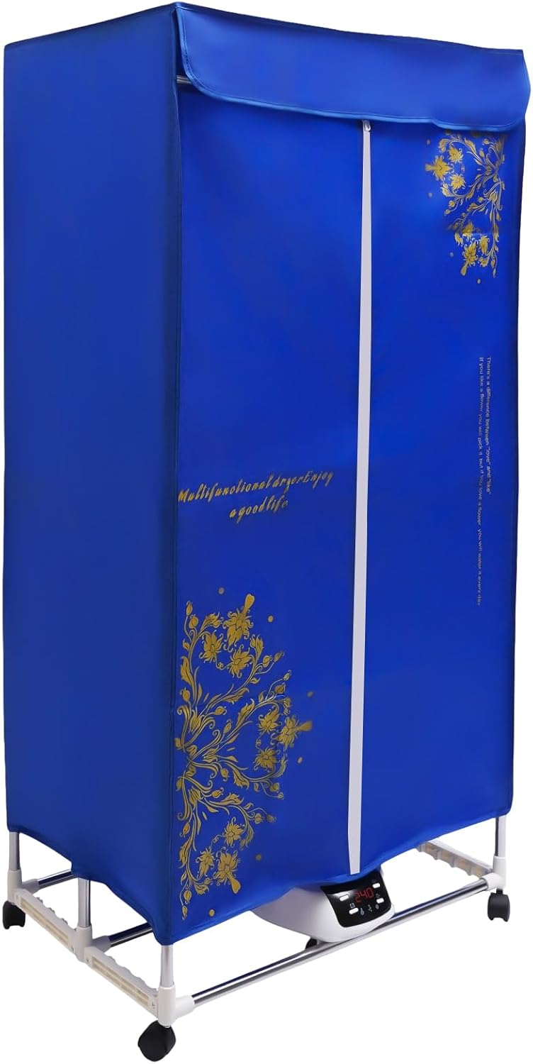 Portable Clothes Dryer 1500W Drying Machine Travel Electric Clothes Drying Compact Dryer Machine with Timer for Apartments Home Dorms Travel RVs