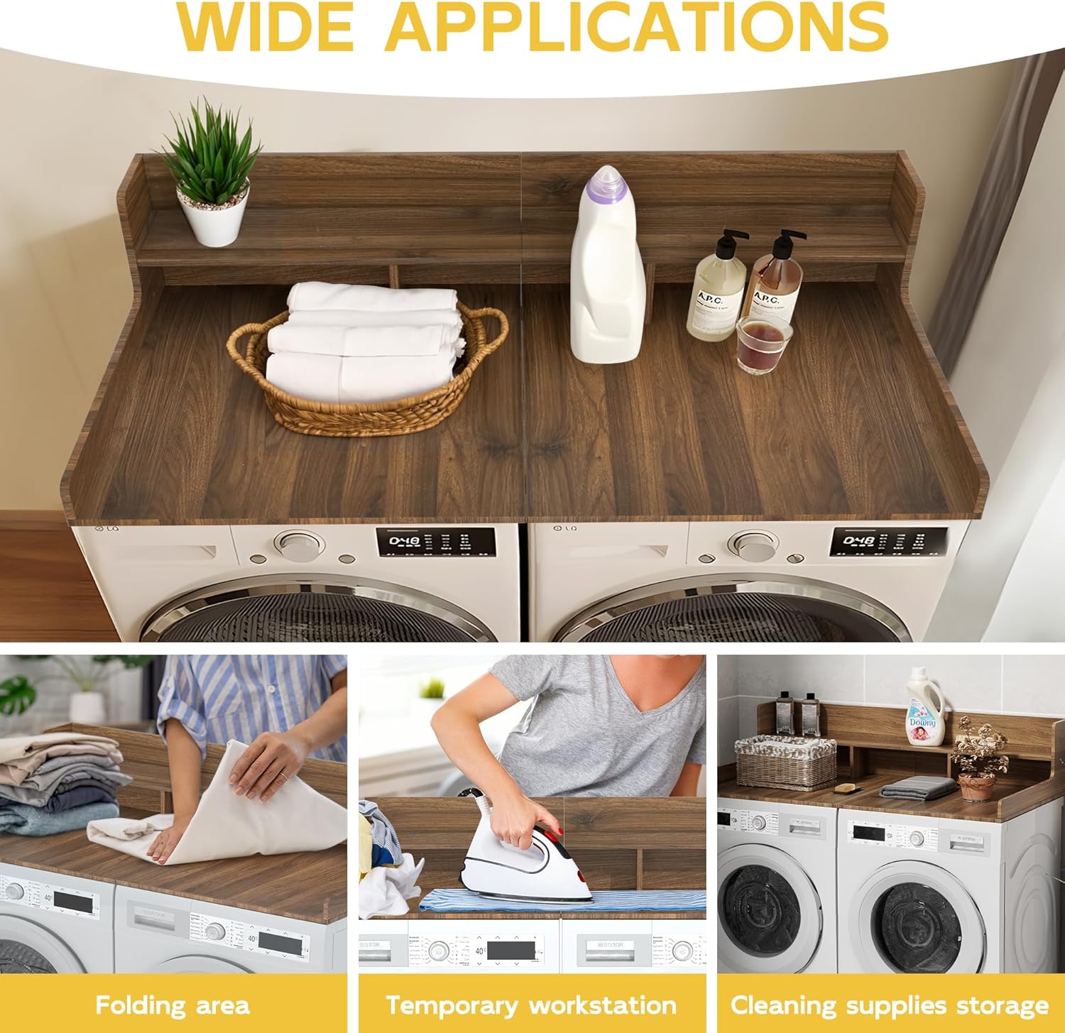 Two-Layer Foldable Washer Dryer Countertop, 27.5