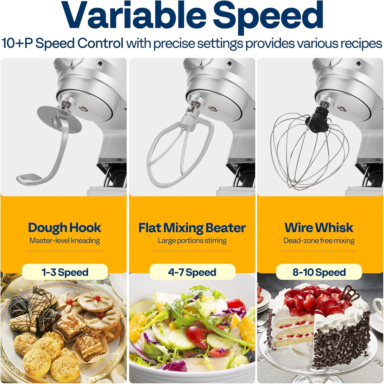 VIVOHOME 6-in-1 Stand Mixer, 8.5 Quart Electric Tilt-Head Kitchen Mixer with Bowl, Multifunctional Food Mixer for Cake, Bread, and Dough, with Meat Grinder, Blender, Pasta Maker Attachments, Silver