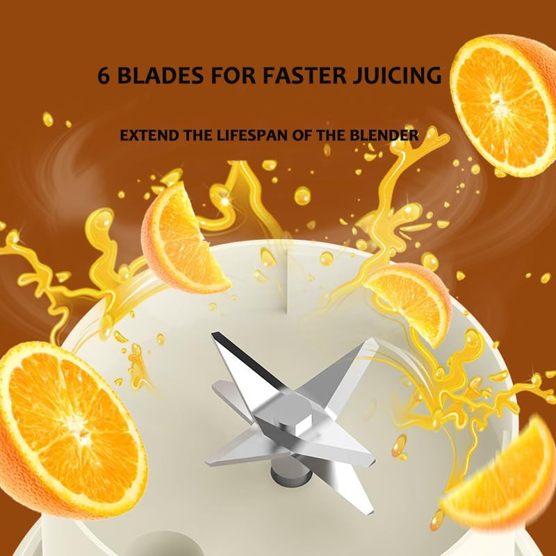 Portable Blender with Straw Mini Juicer Blender Shaker 12 oz USB Rechargable Personal Blender for Shakes and Smoothies Travel Beach Daily Use (Cream), Small