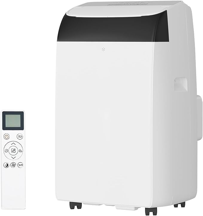 14,000 BTU Portable Air Conditioner Cools up to 750 Sq.Ft, 3 in-1 Quiet Portable AC Unit with Remote Control & Installation Kits for Large Room, 3 Speed, Auto Swing, 24H Timer