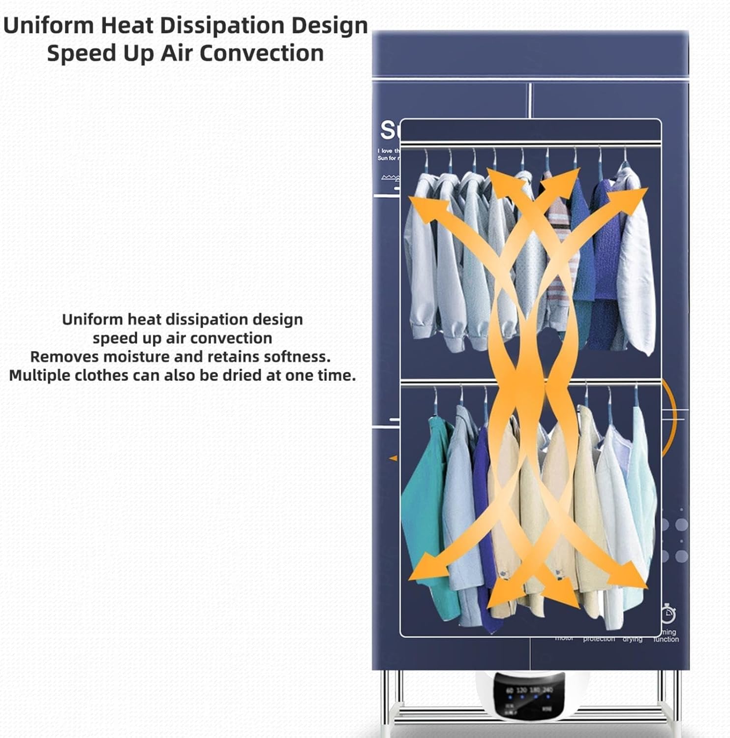 Apartment Clothes Dryer, Overheating Protection Intelligent Clothes Airer, Clothes Indoor Electric Dryer, for Apartments, Dorms, RVs (Color : A)
