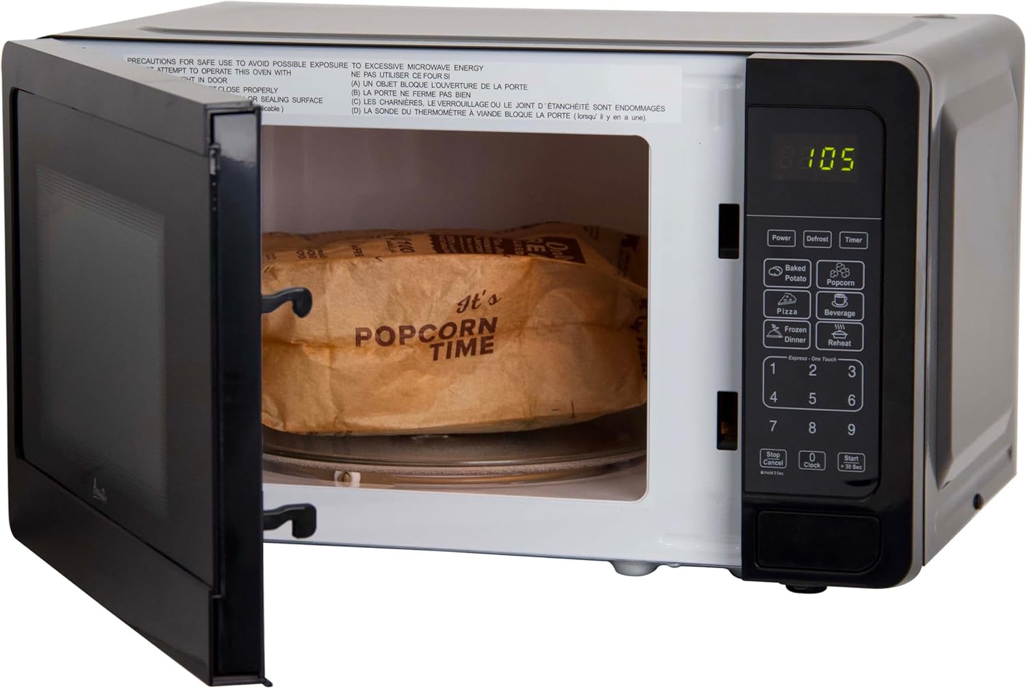 Avanti Microwave Oven 700-Watts Compact with 6 Pre Cooking Settings, Speed Defrost, Electronic Control Panel and Glass Turntable, 0.7-Cu.Ft., Black