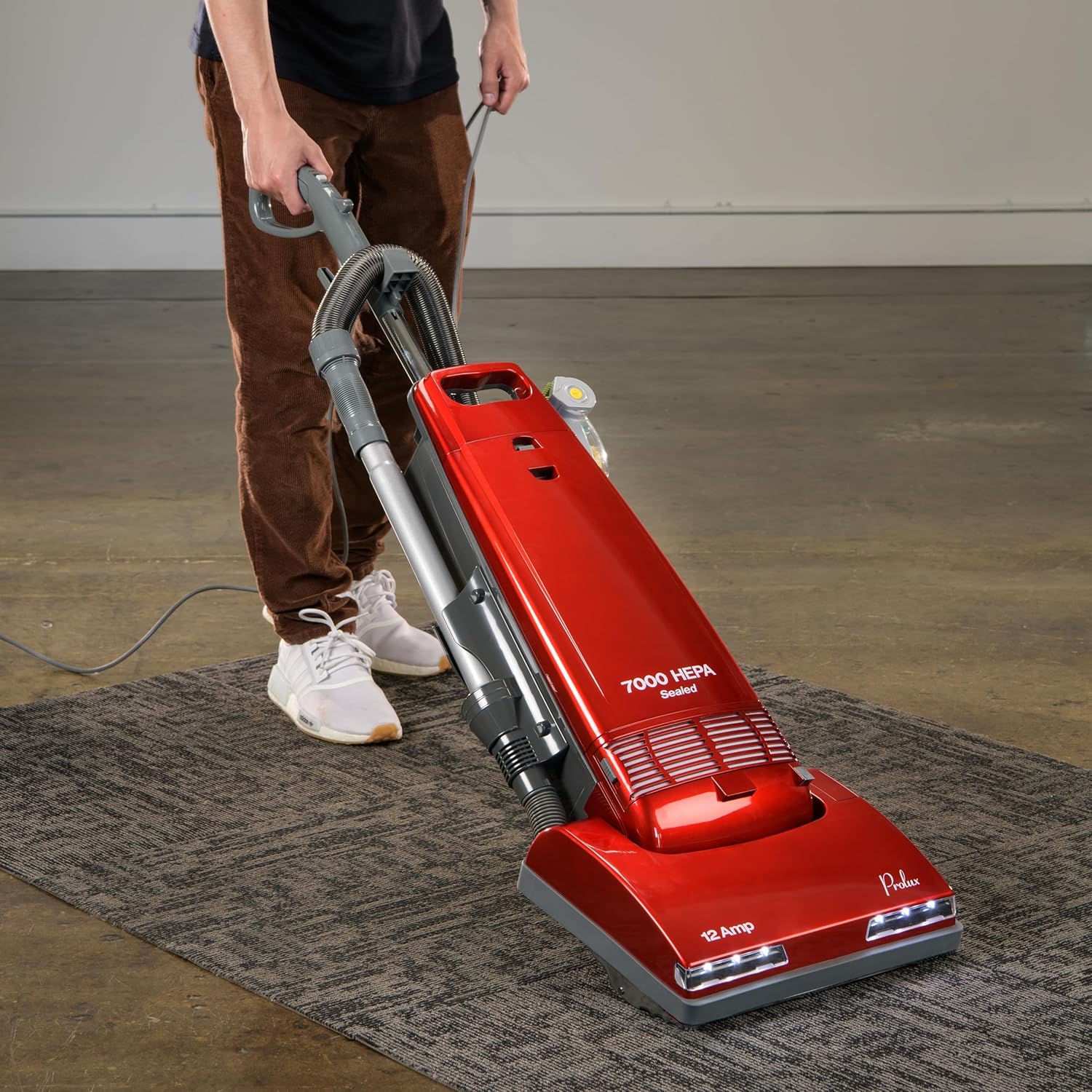 Prolux 7000 Upright Vacuum – Powerful True HEPA Filtration, Bagged Dust Chamber, Stainless Steel Brush Roll, Onboard Tools