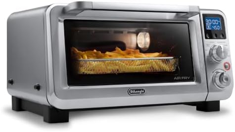 De'Longhi Digital Air Fry Convection Toaster Oven 14L Stainless Steel, Air Fry Oven, 9-in-1, Grills, Broils, Bakes, Roasts, Reheats, Keep Warm, Non-Stick, Scratch-Resistant Interior, 1800-Watts