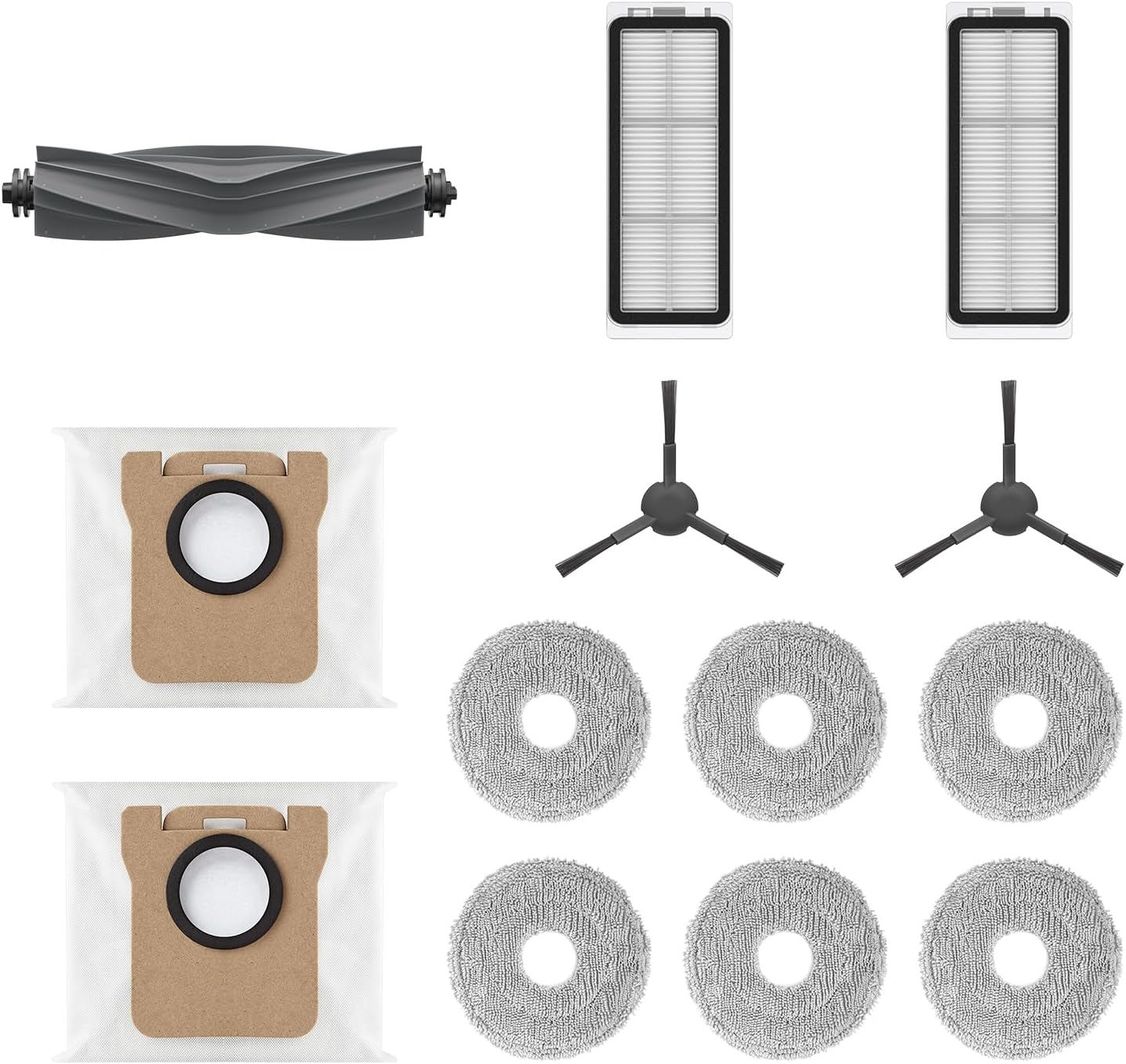 DREAME Replacement Accessories Compatible with L20 Ultra, Auxiliary Cleaning Kit, Accessory Kit Includes 1 Main Brush, 2 Side Brushes, 2 Filters, 2 Dust Bags, 3 Pairs (6pcs) of Mop Pads