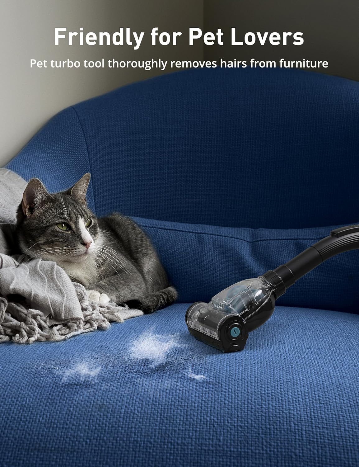 Aspiron 1700W Canister Vacuum Cleaner, 45Kpa Bagless Vacuum Cleaner, Multi-Cyclonic Filtration, 2 Anti-Allergen HEPA Filters, 3.5QT Dust Cup, 4 Tools, Corded Vacuum for Hard Floor, Pet Hair, Teal