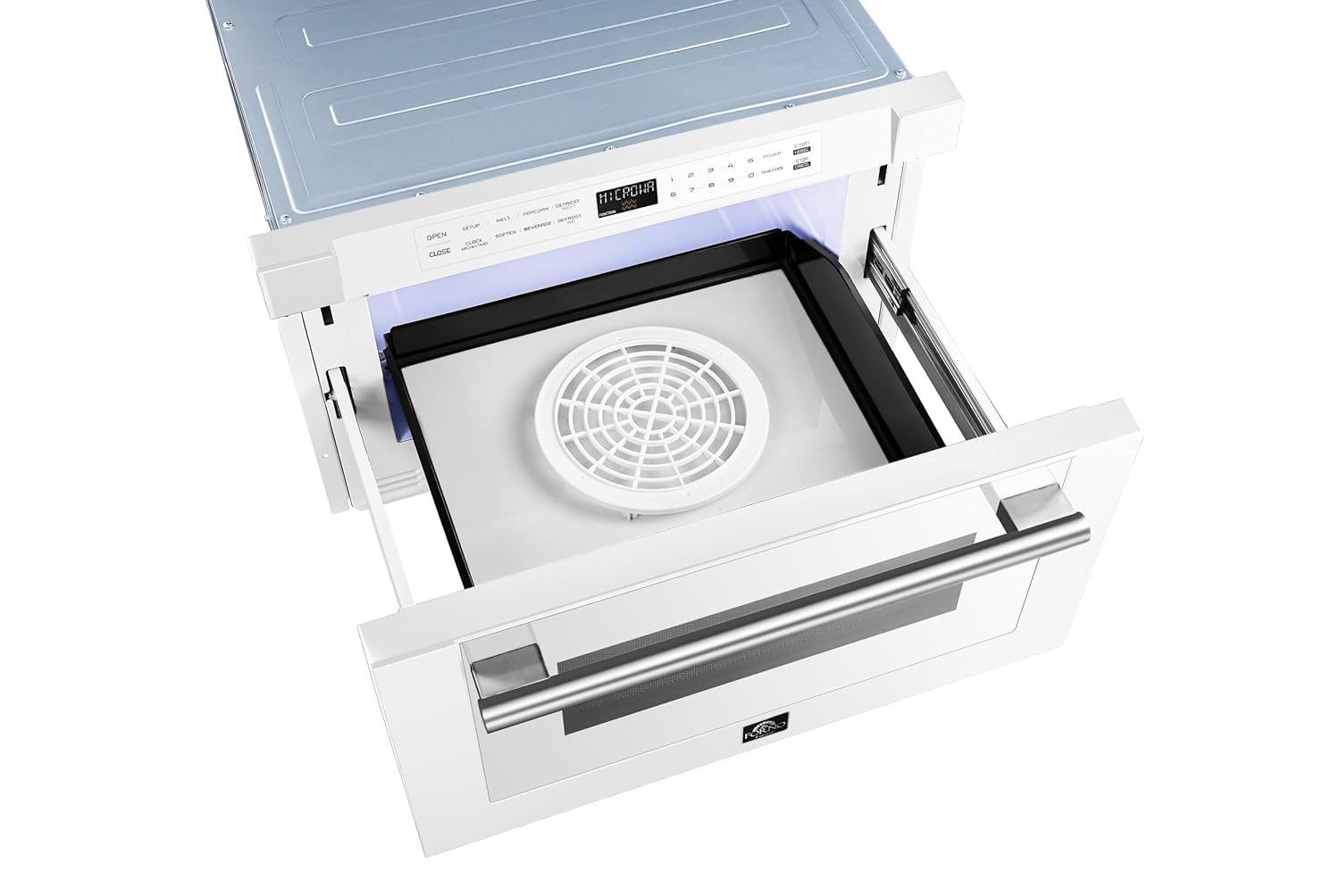 FORNO 24 Inch 1000 Watts White Microwave Drawer 1.2 cu.ft.