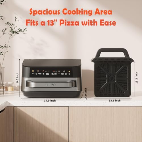 PULZO 7.4 Qt Digital Air Fryer, Large Family 13