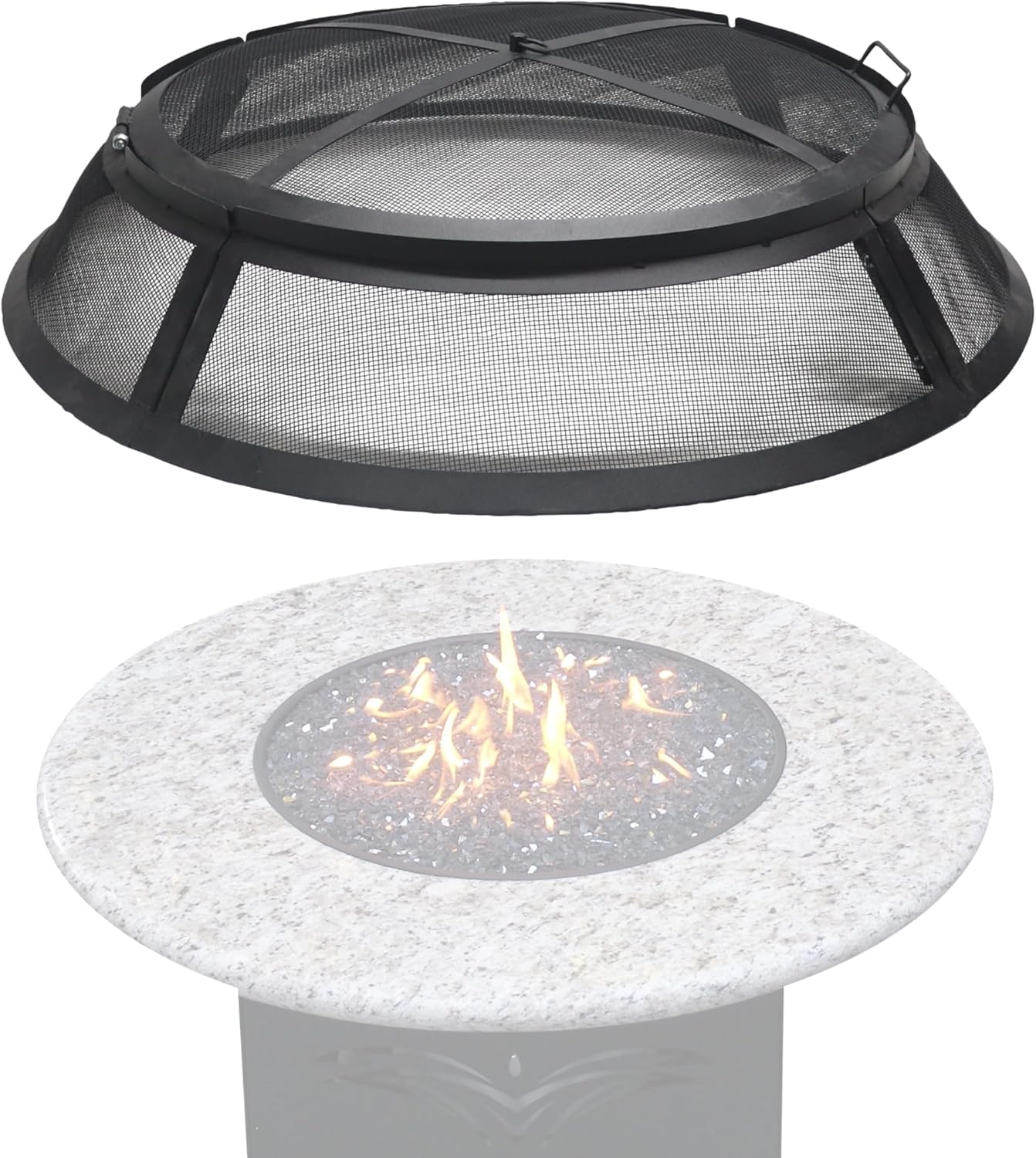 Fire Pit Screen 36 inch Round - Fire Pit Spark Screen Fireplace Screen with Hook for Easy-Lift fire Pit Spark Screens 36