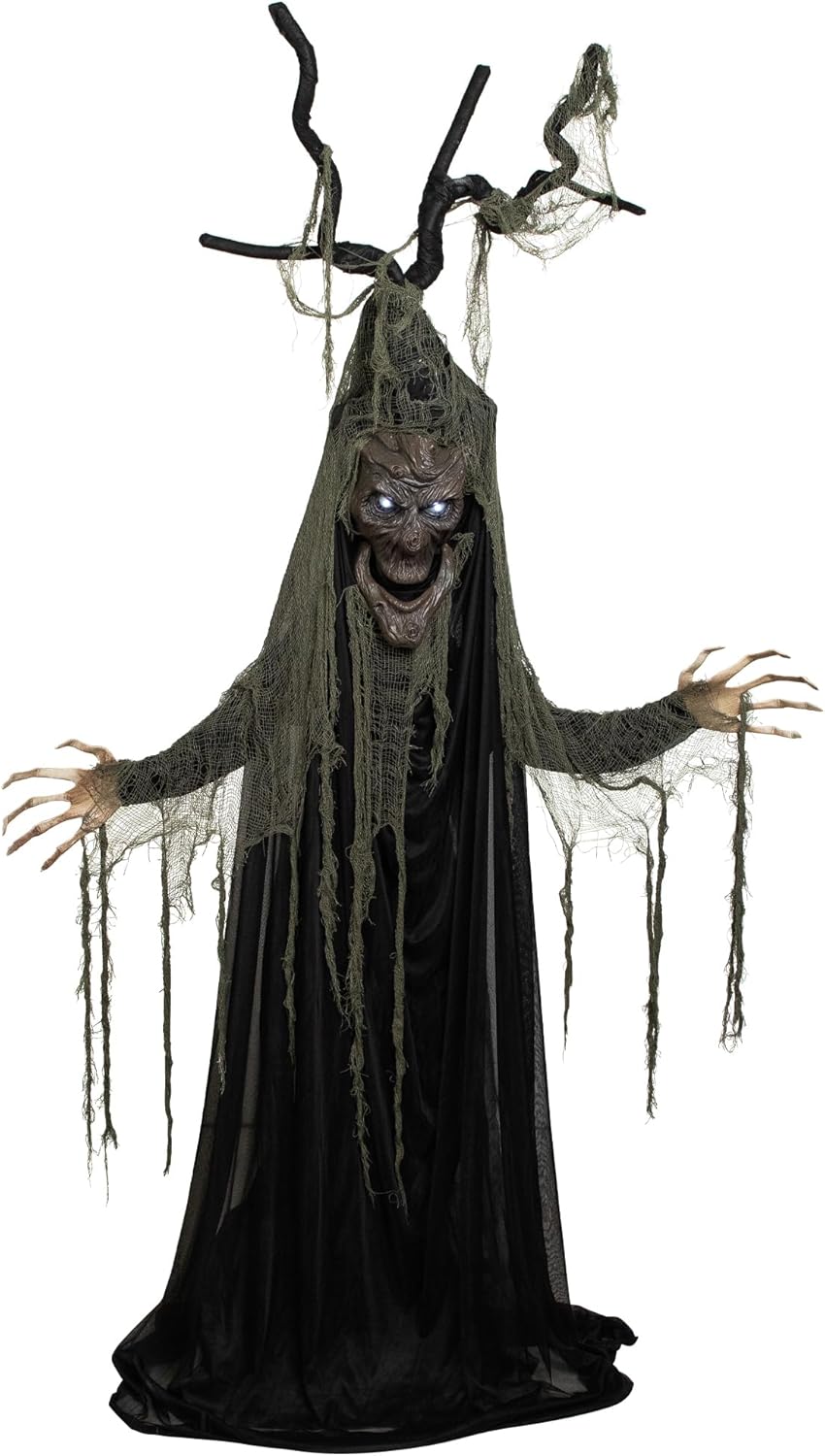LED Lighted and Animated Tree Man Halloween Decoration - 7'