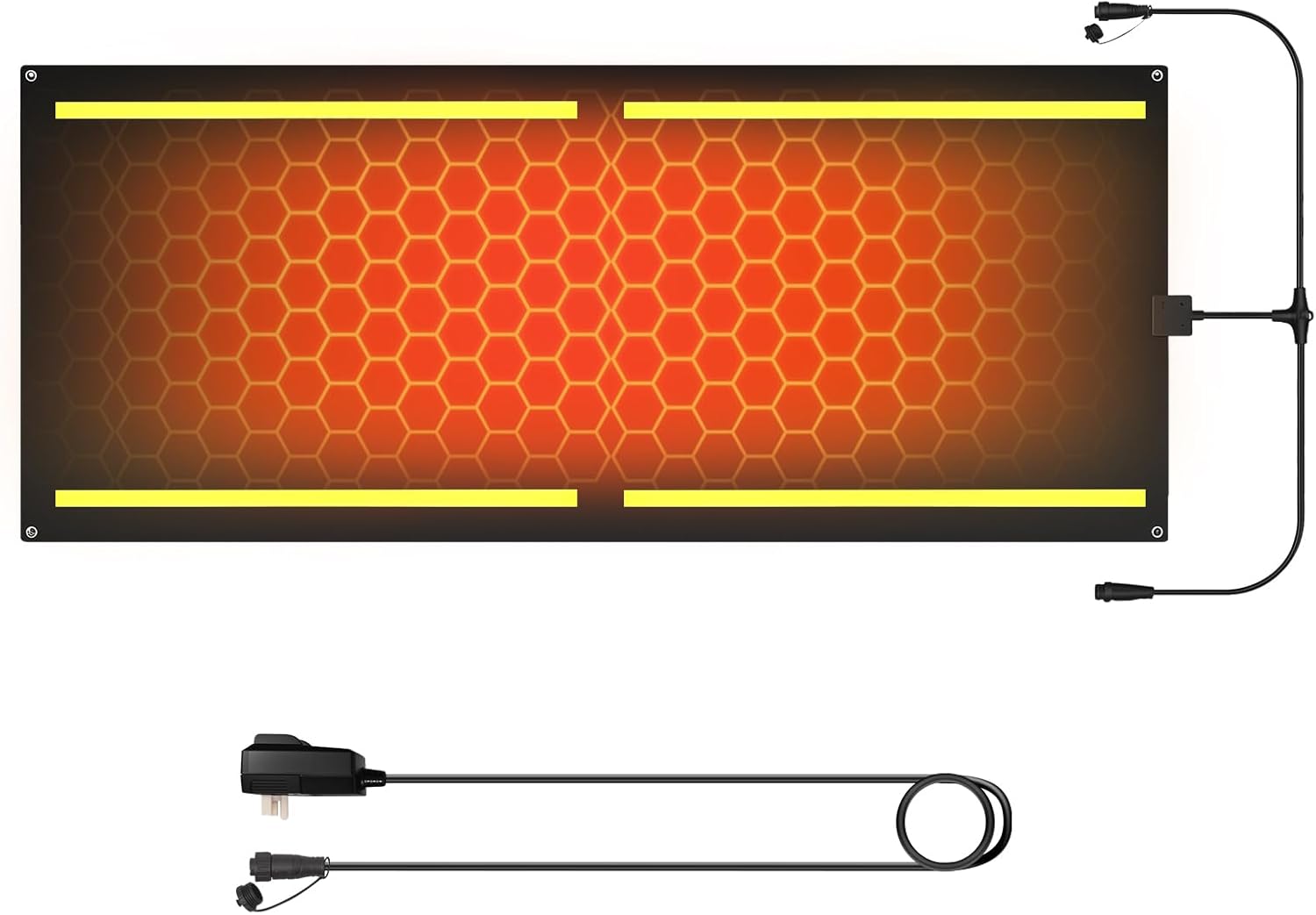 Updated Snow Melting Mats-3rd Gen Graphene-free - harmless Heated Outdoor Snow Melting Mats for Walkways, Stairway IP68 Waterproof & Anti-Slip Surface for Driveways,Roofs,UL Certified Plug (20” x 60