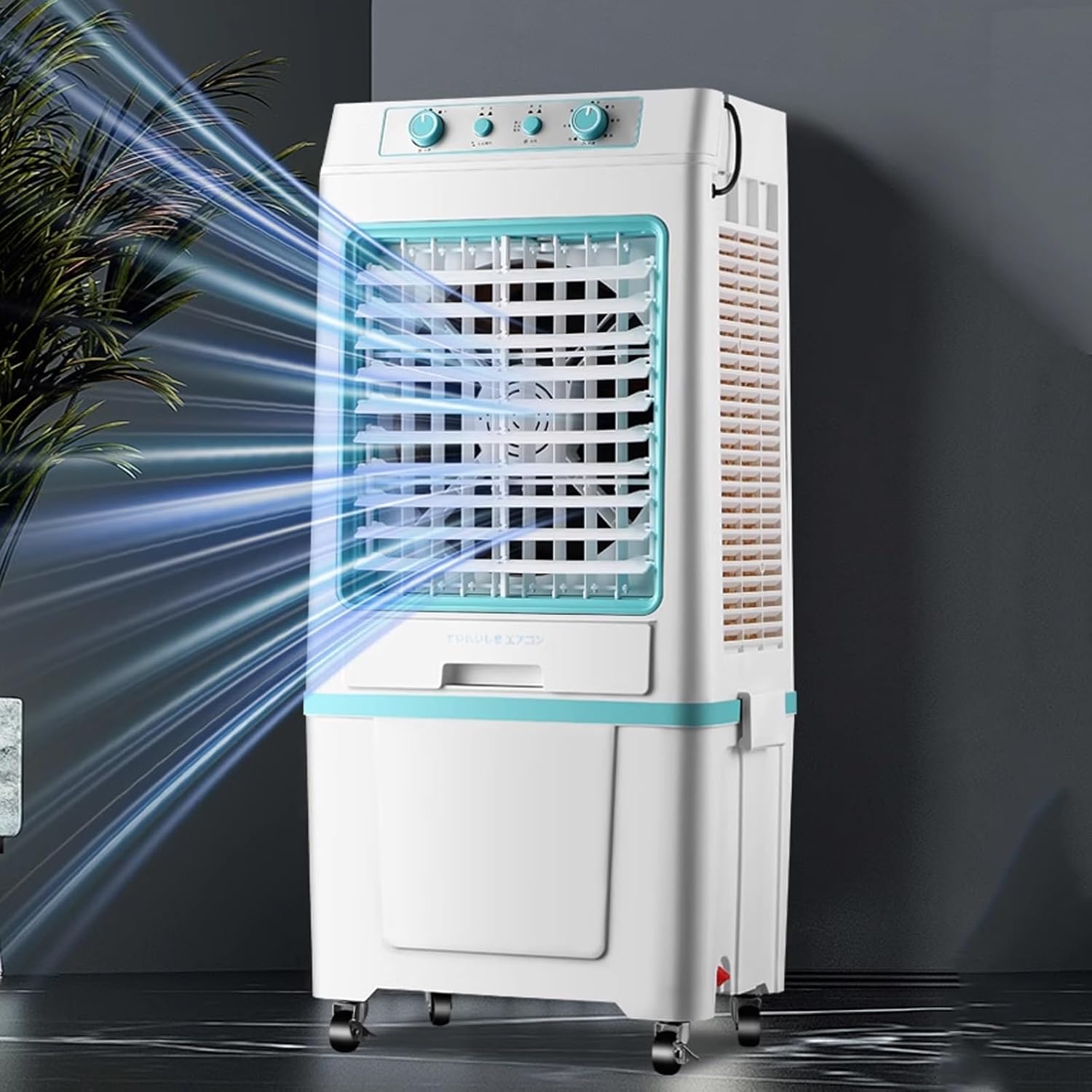 Portable Air Conditioner Fan for Small Rooms with Split Water Tank Portable Air Conditioners for Bedrooms 3 Speeds for Bedroom Kitchen Office(Blue)