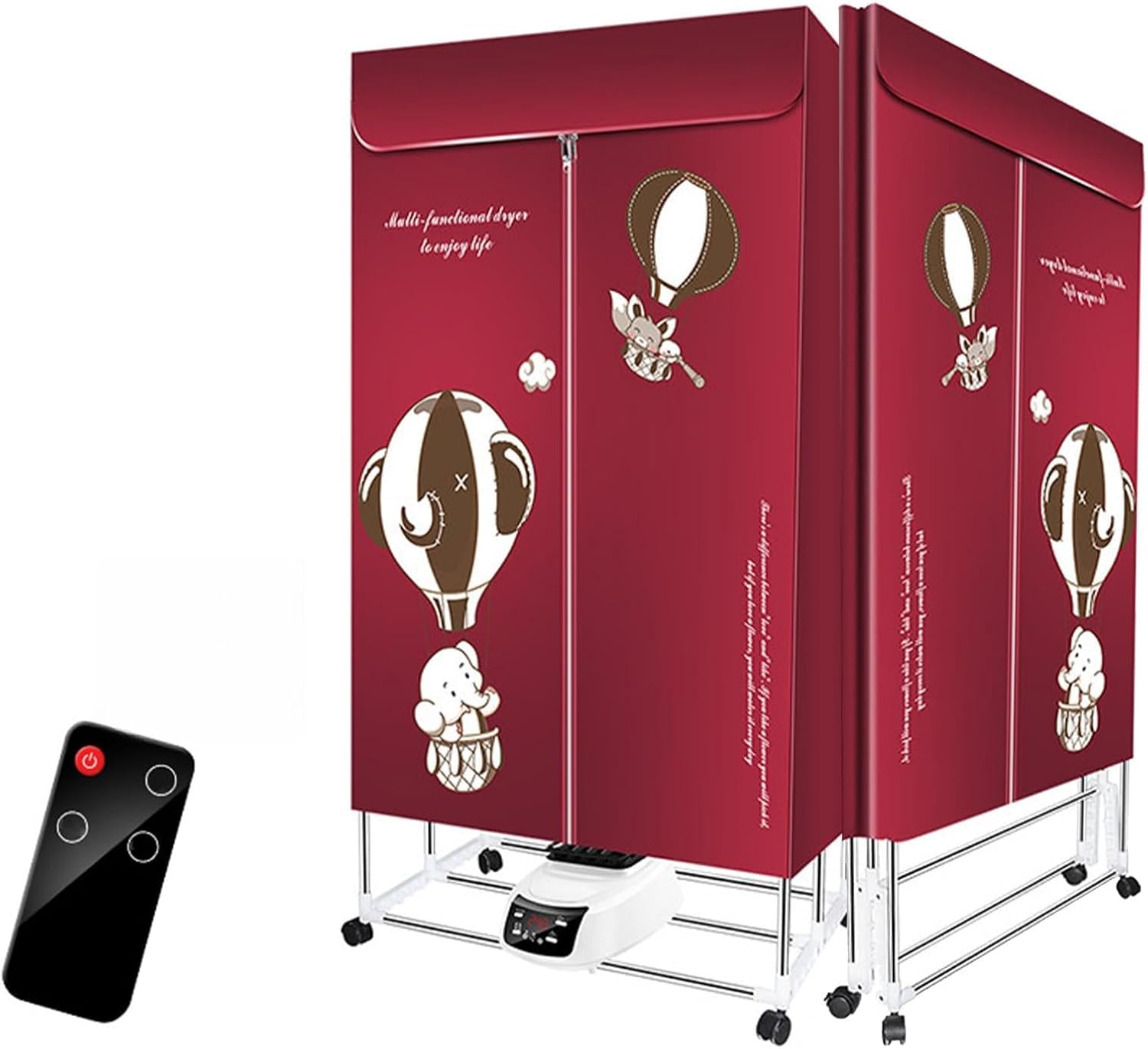 Electric Portable Clothes Dryer,2000W Large Capacity 1/2-Tier Heated Clothes Airer with Cover,Foldable with Overheat Protection,Electric Clothes Drying for Apartments,Families,Dormitories Style-3