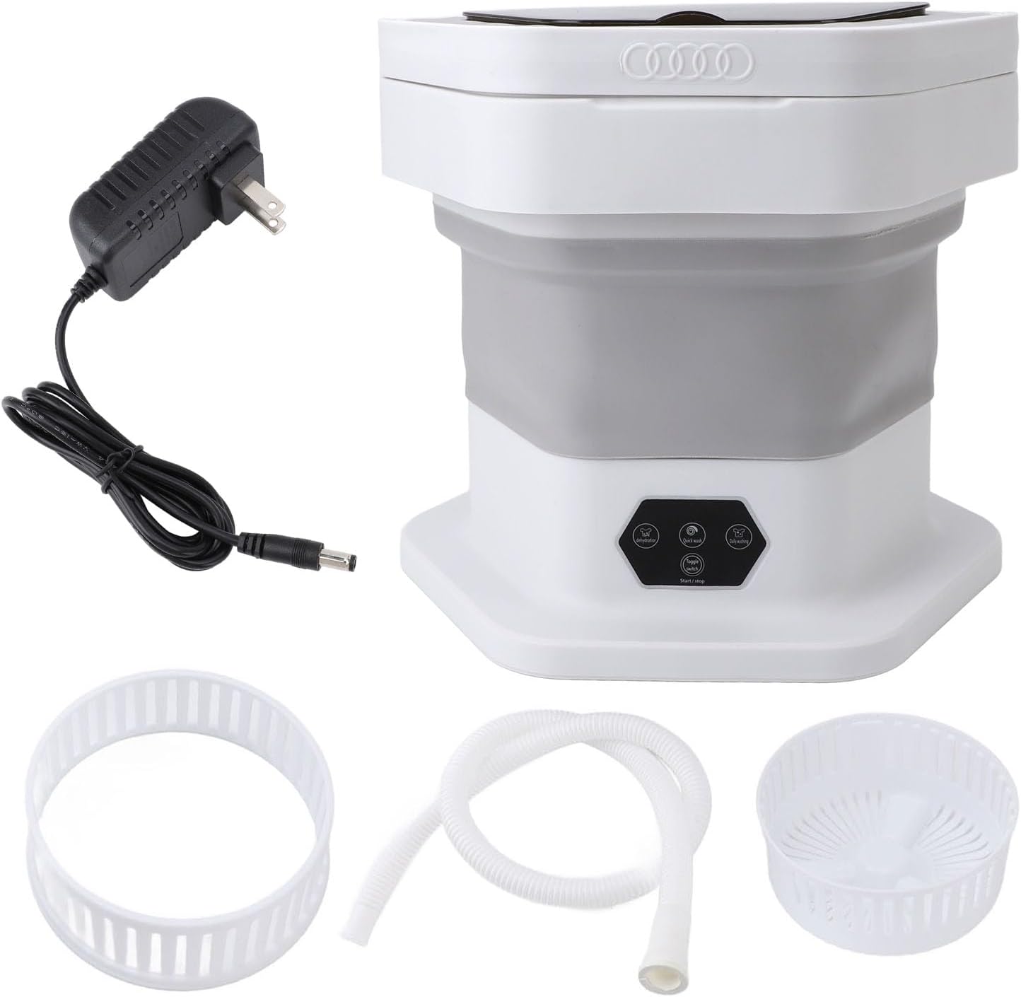 Portable Washing Machine Miniature Washer Spin Dryer Laundry Washer for Underwear Baby Clothes (Grey)