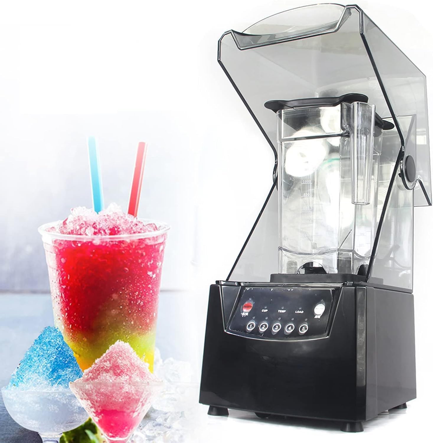 Professional Blender Smoothie Maker - 2200W Commercial Blender with 2Pcs 2L Container - 17000RPM High Speed Blender with 5 Speeds Control for Ice/Juice/Smoothie/Nuts