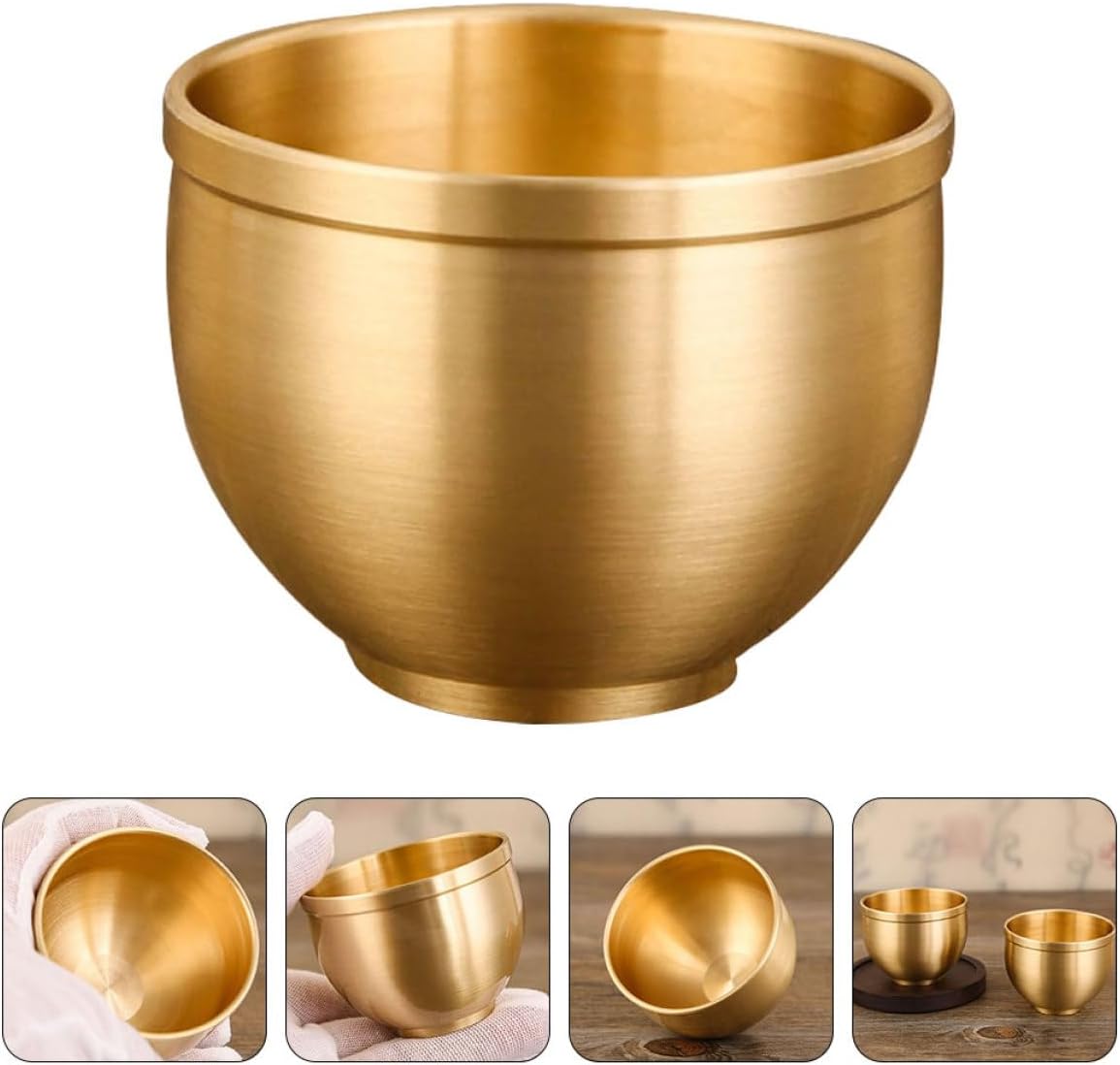 Brass Tea Cups Small Household Teacup Set Vintage Design Stable Metal Water Mug for Tea Coffee