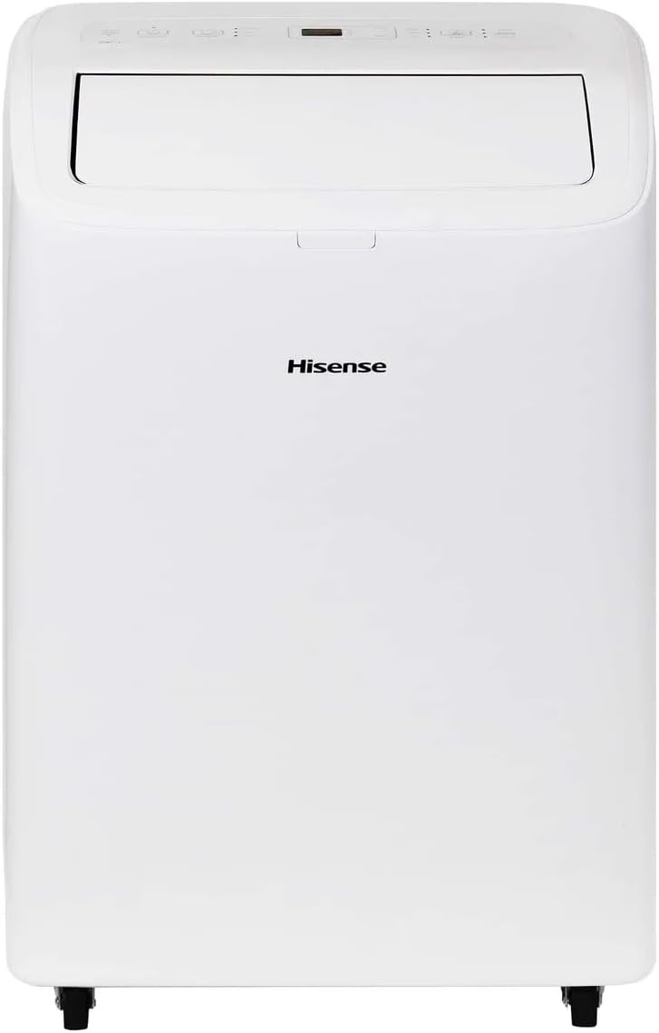 Hisense 8,000 BTU Portable Air Conditioner with Dual Hose & Inverter, 350 Sq Ft, Wi-Fi, ConnectLife App for Google and Alexa, 3 operating modes, Noise 42 dB(A) - HAP0824TWD, White
