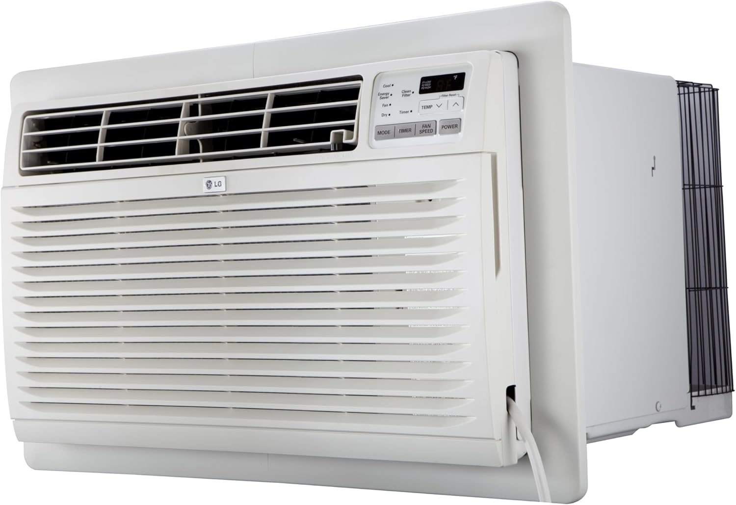 LG 11,200 BTU Through the Wall Air Conditioner, 230/208V, Cools 550 Sq.Ft. for Bedroom, Living Room, Apartment, with Remote, 2 Cooling & Fan Speeds, 4-Way Air Deflection, Supplemental Heat, White