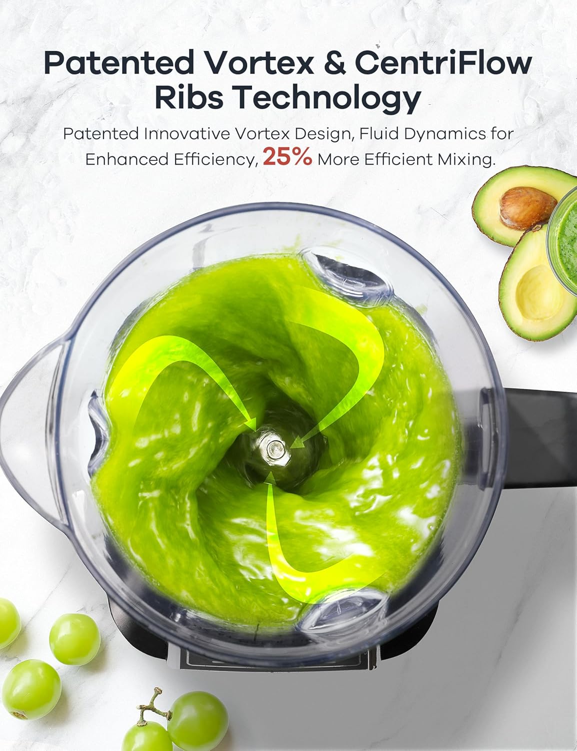 Ganiza Professional Smoothie Blender, Blenders for Smoothies with 1800 Peak Watts & 8 Auto Programs for Frozen Fruits & Ice, 64-oz Large Blender for Shakes and Smoothies (Black)