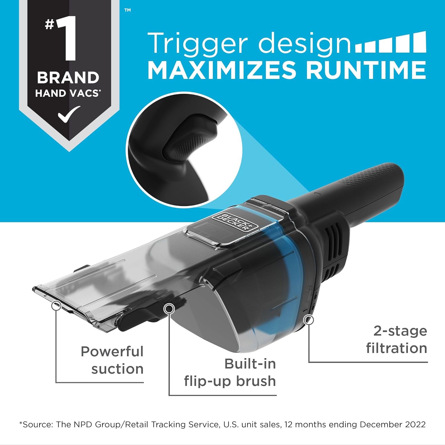 BLACK+DECKER 8V MAX dustbuster Blast Handheld Vacuum Cordless (HNVD215J00)