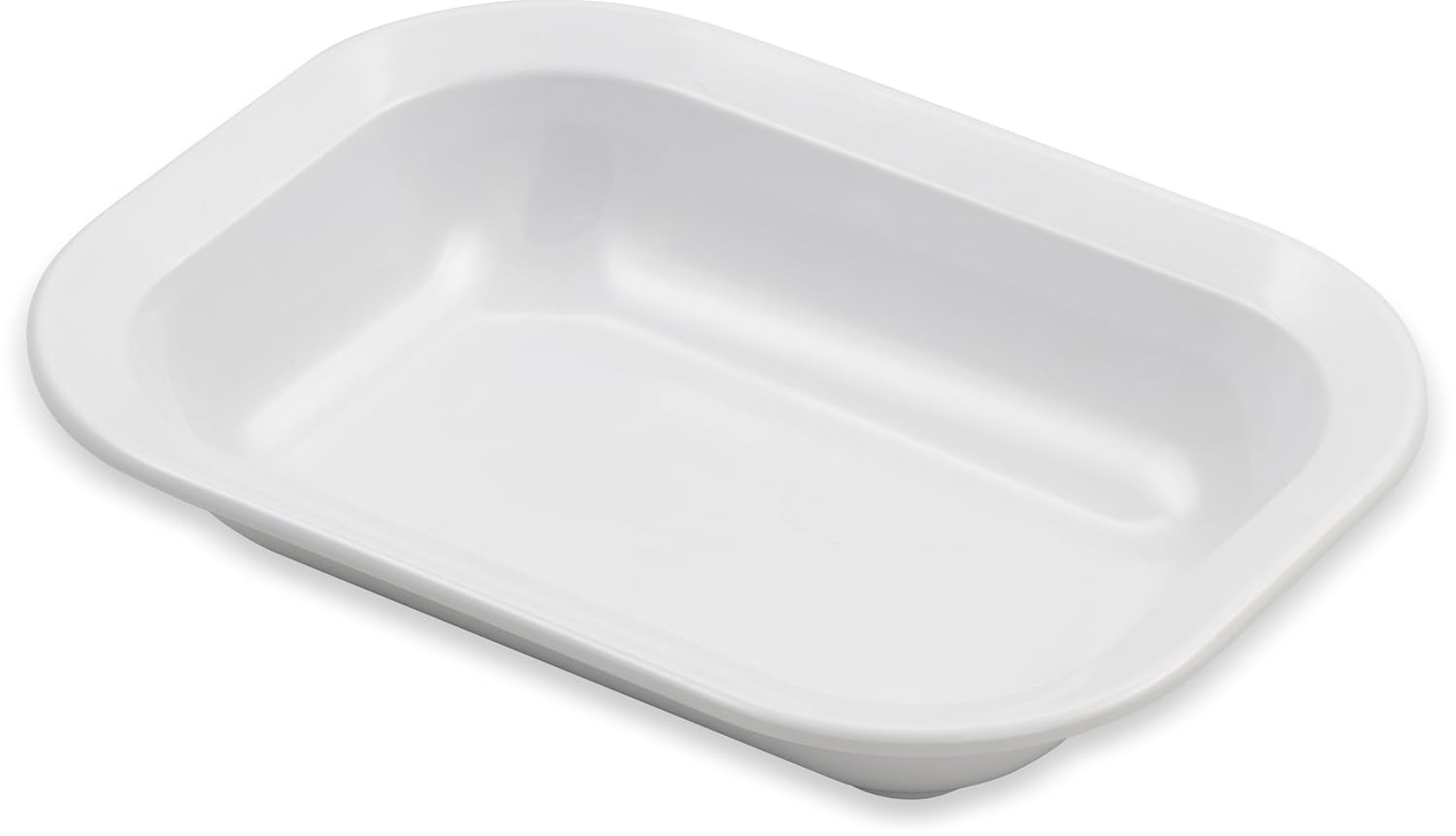 Carlisle FoodService Products Plastic Recatangle Baker Server Rectangular Dish for Home and Restaurant, Melamine, 28 Ounces, White, (Pack of 12)