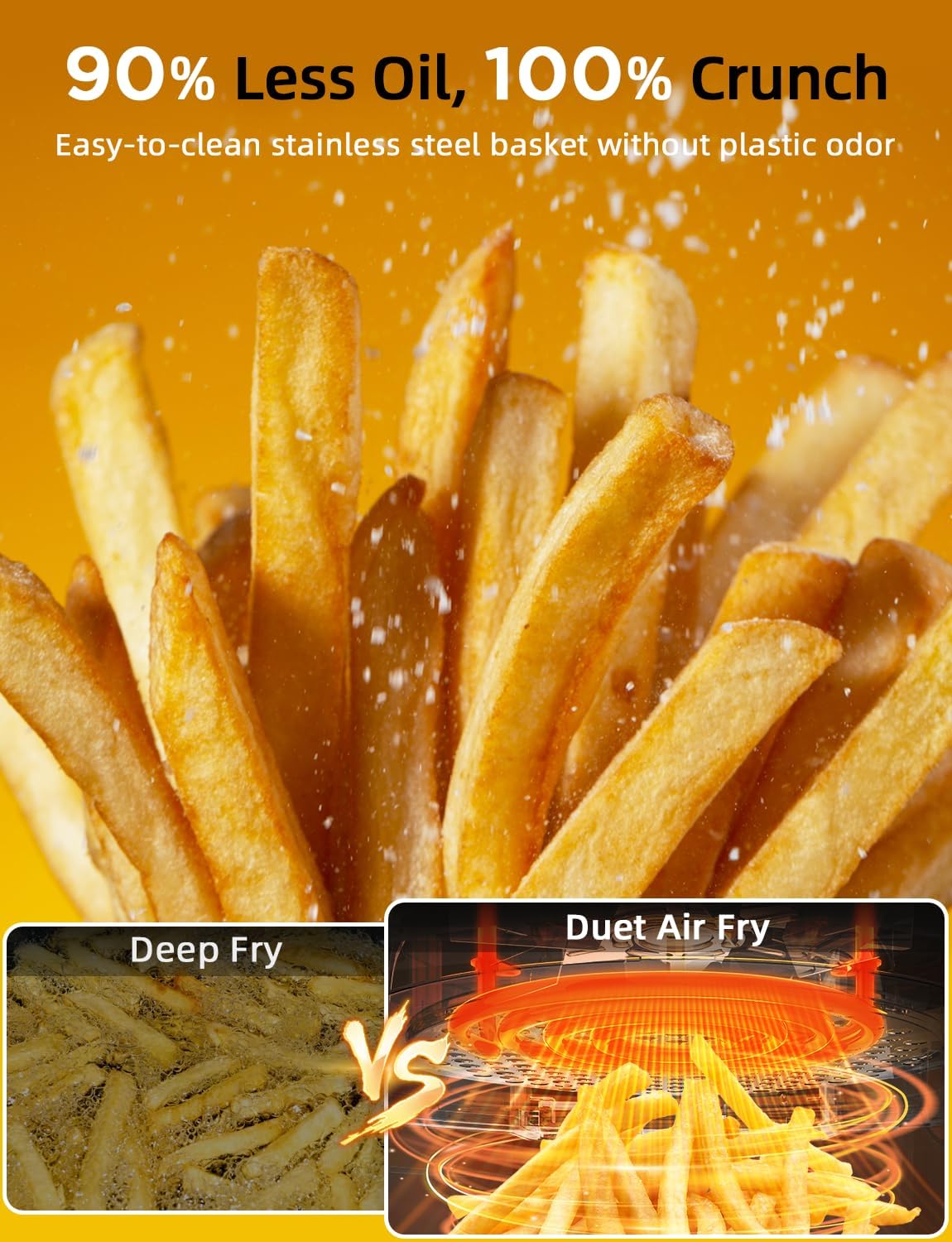 Nuwave Duet Electric Pressure Cooker & Air Fryer Combo, 450 IN 1 Slow Cooker & Grill with Integrated Digital Temp Probe, 6qt SS Pot, Adjustable High/Low Pressure, Built-in Sure-Lock Safety Tech