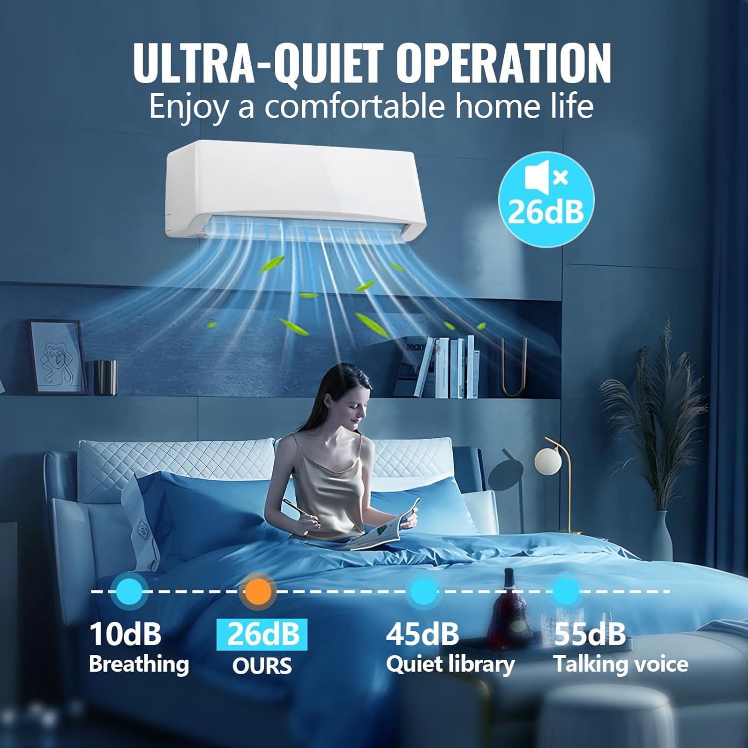 WANAI 12000 BTU 115V Mini Split Air Conditioner & Heat Pump System, 17 SEER2 Split Unit Ac Cool Up to 750 Sq.Ft with Installation Kit for Home, Office & Commercial Space