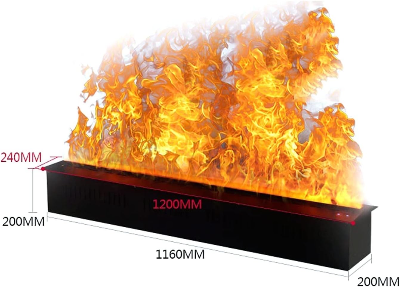 3D Water Vapor Fireplace with Humidifier Flame 47.2